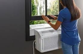 ge profile clearview window air conditioner unit, 8,300 btu, energy efficient cooling up to 350 sq ft., ultra quiet, smart home capable, includes remote, white