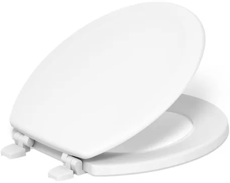 kohler 4648-0 stonewood toilet seat round, round wood seat for standard toilets, comes with color-matched plastic hinges, white