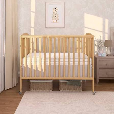 dream on me 2-in-1 folding full-size crib natural