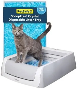 petsafe scoopfree crystal pro self cleaning cat litter box, includes 1 disposable crystal litter tray