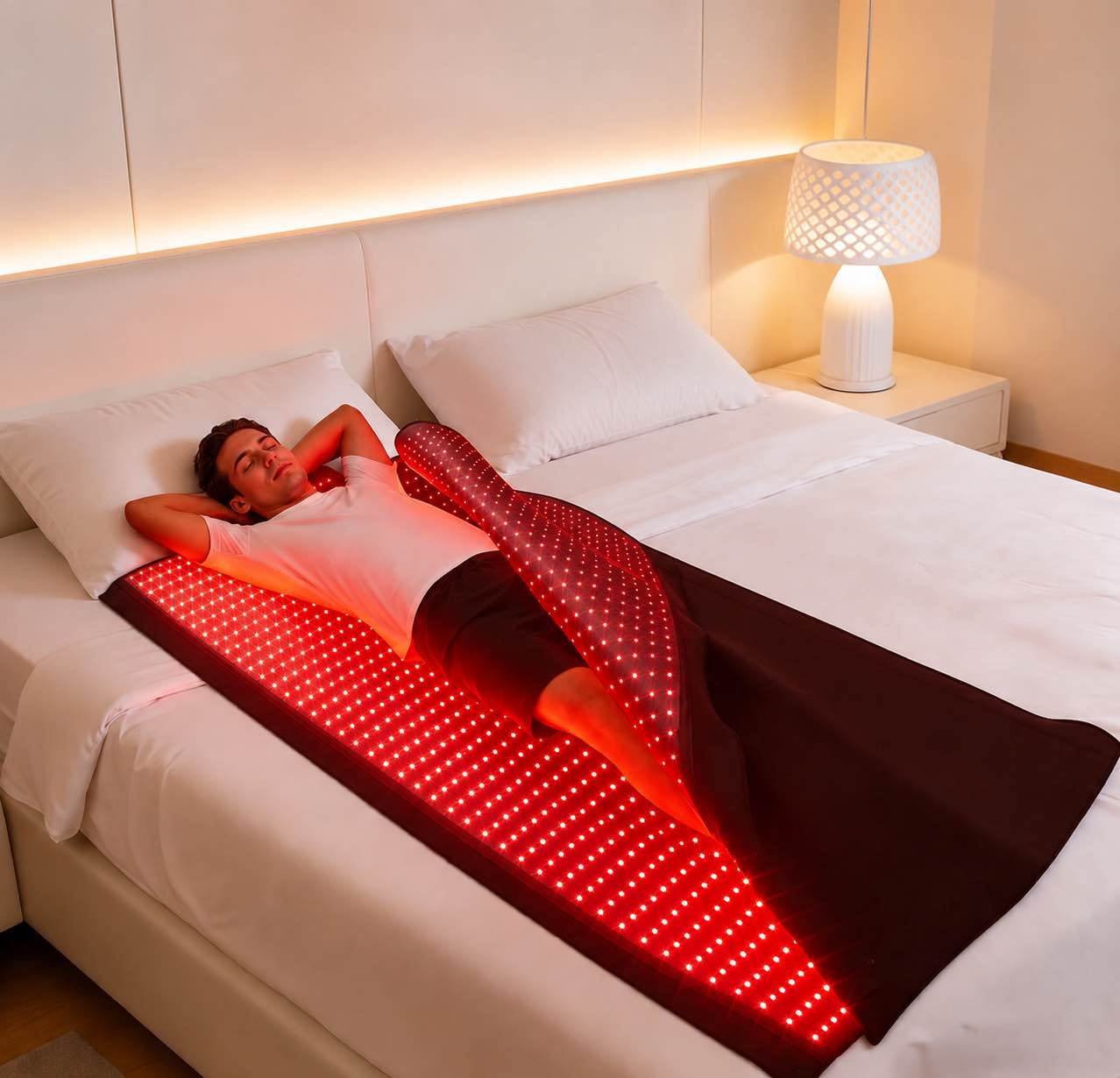 red light therapy mat full body 2026 upgrade, 2570 leds, 74.6"x33.3" large sleeping bag blanket, soft leather, adjustable timer, ideal home gift for men & women athletes, seniors, office workers