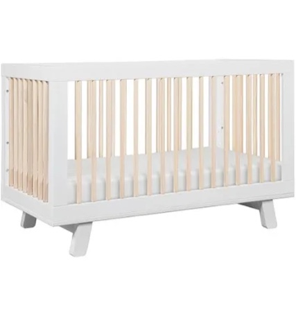 babyletto hudson 3-in-1 convertible crib with toddler rail - washed natural
