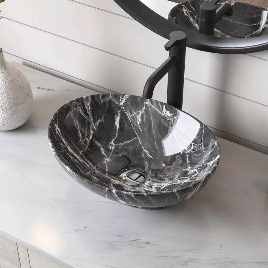 bathroom vessel sink oval black ceramic vessel sink for bathroom sink marbling above counter sink bowl