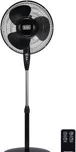 black+decker 16 inches stand fan with pedestal base, height adjustable pedestal fan with remote and touch control panel, free standing fan with 90-degree oscillating and 3-speed settings, black