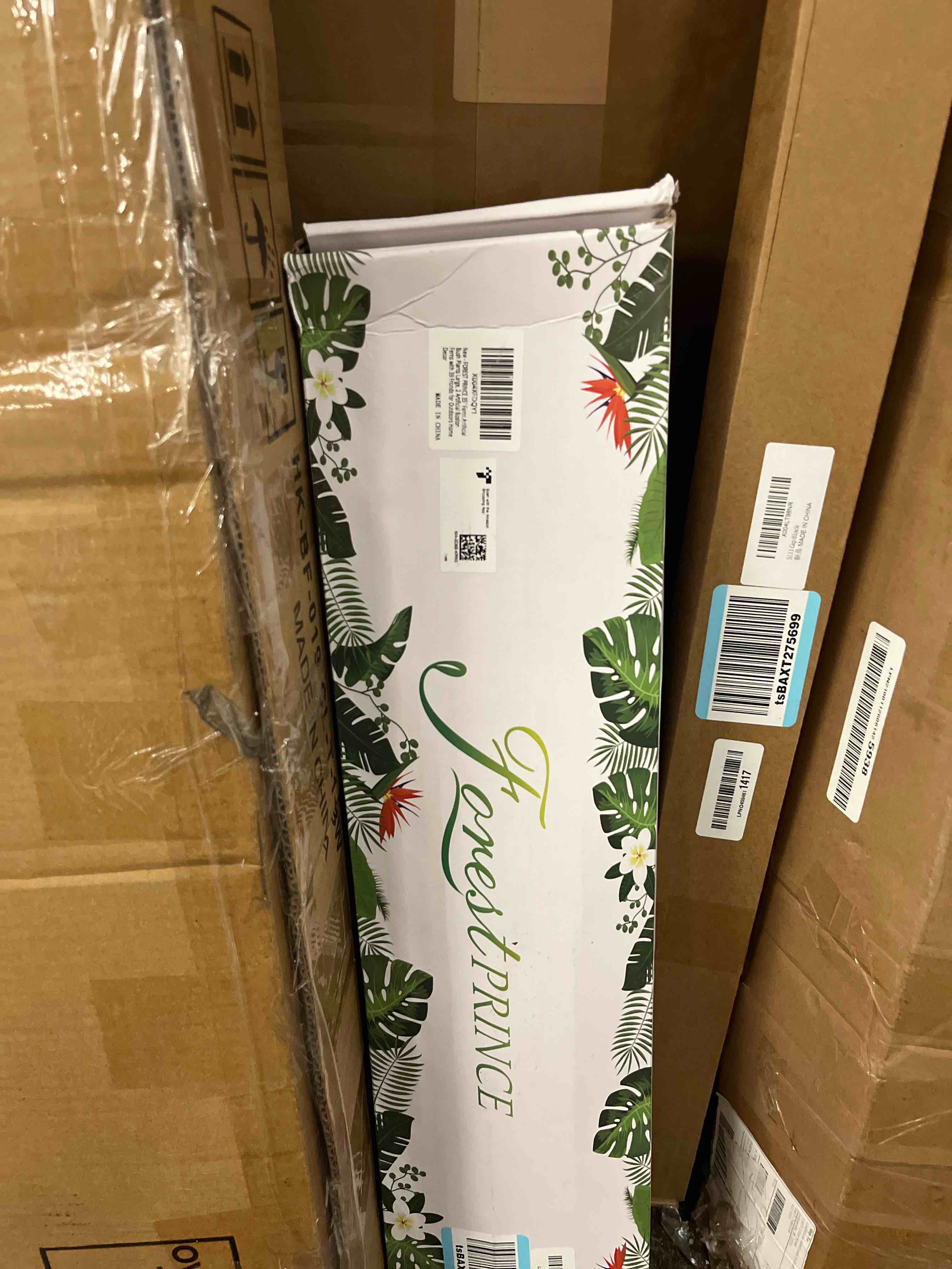 Condition photo showing New/Like New for forest prince 35" ferns artificial bush plants large, 2 artificial boston ferns with 39 fronds for outdoors home decor