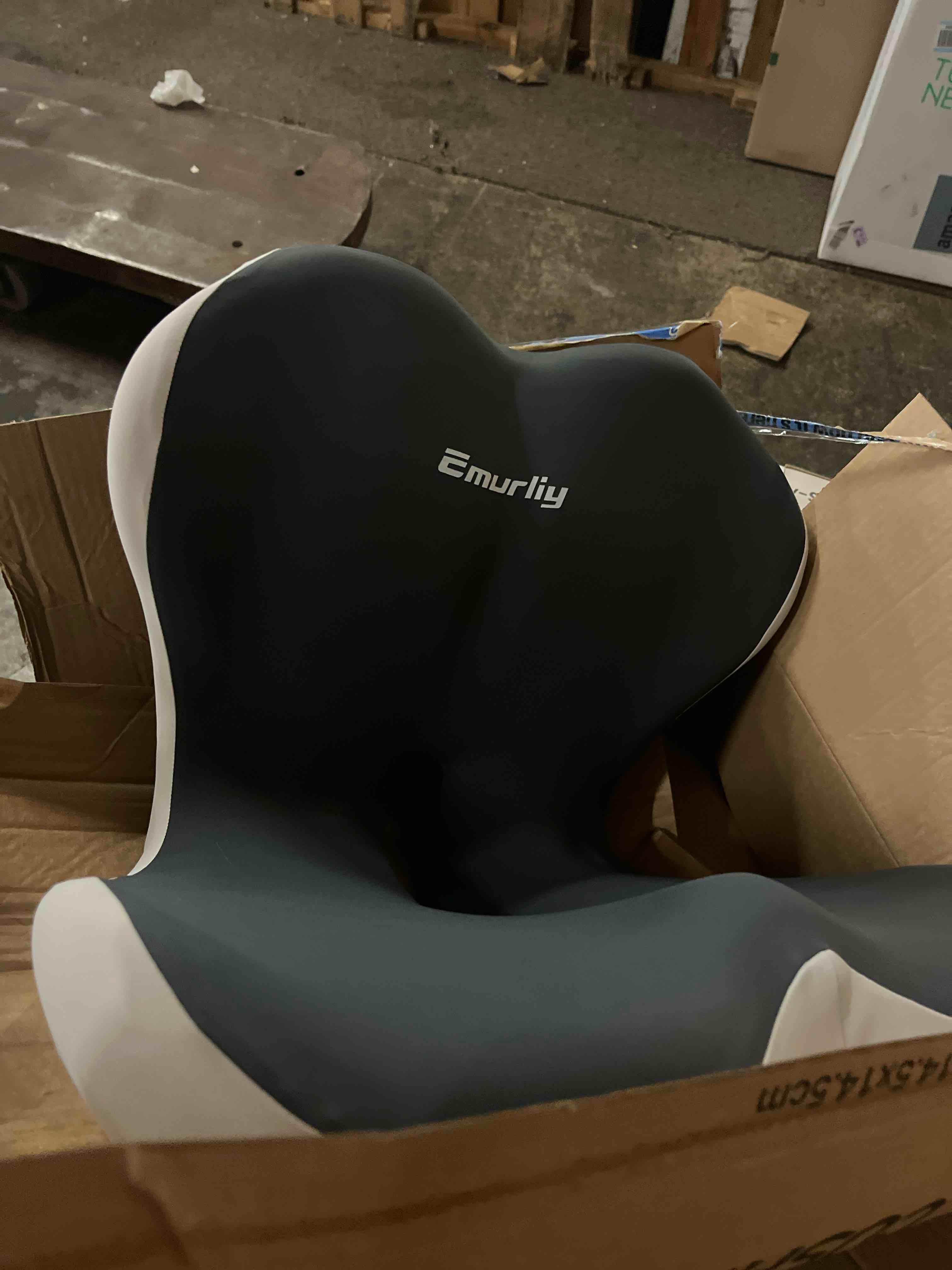 Condition photo showing New/Like New for memory foam integrated seat cushion with back support, non-slip orthopedic cushion for car truck driver office chair, relieve sciatica tailbone & back pain, breathable washable cover (c-black grey)