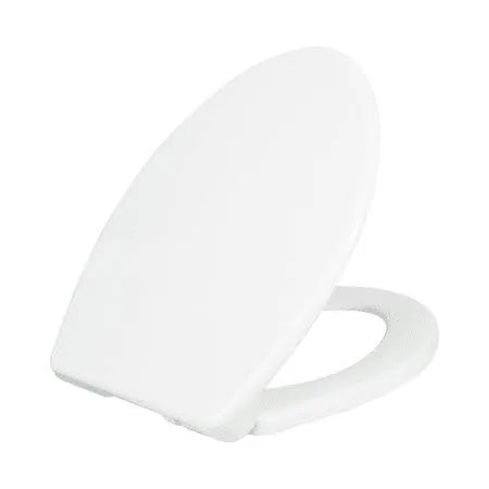 luxe ts1008e elongated comfort fit toilet seat with slow close, quick release hinges, and non-slip bumpers (white)