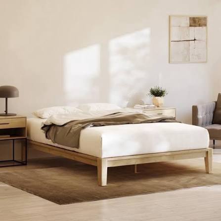 nectar bamboo platform bed frame - queen - natural - floating center support legs - 12'' height - easy tool free set up - contemporary and durable - sturdy wooden support slats - holds up to 800 pounds