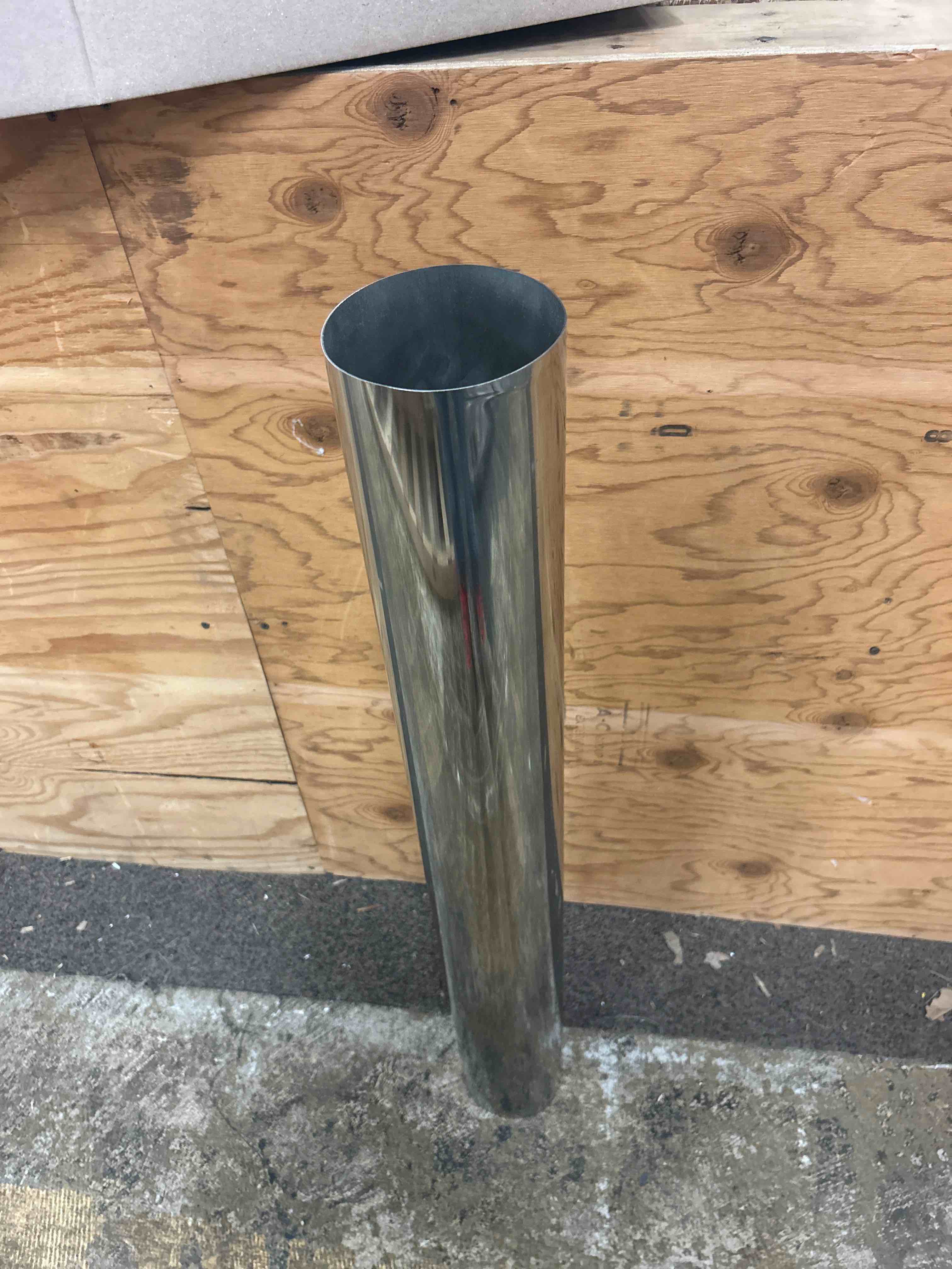 Condition photo showing New/Like New for 5 inch od chrome straight exhaust stack pipe, 60" length (36'')