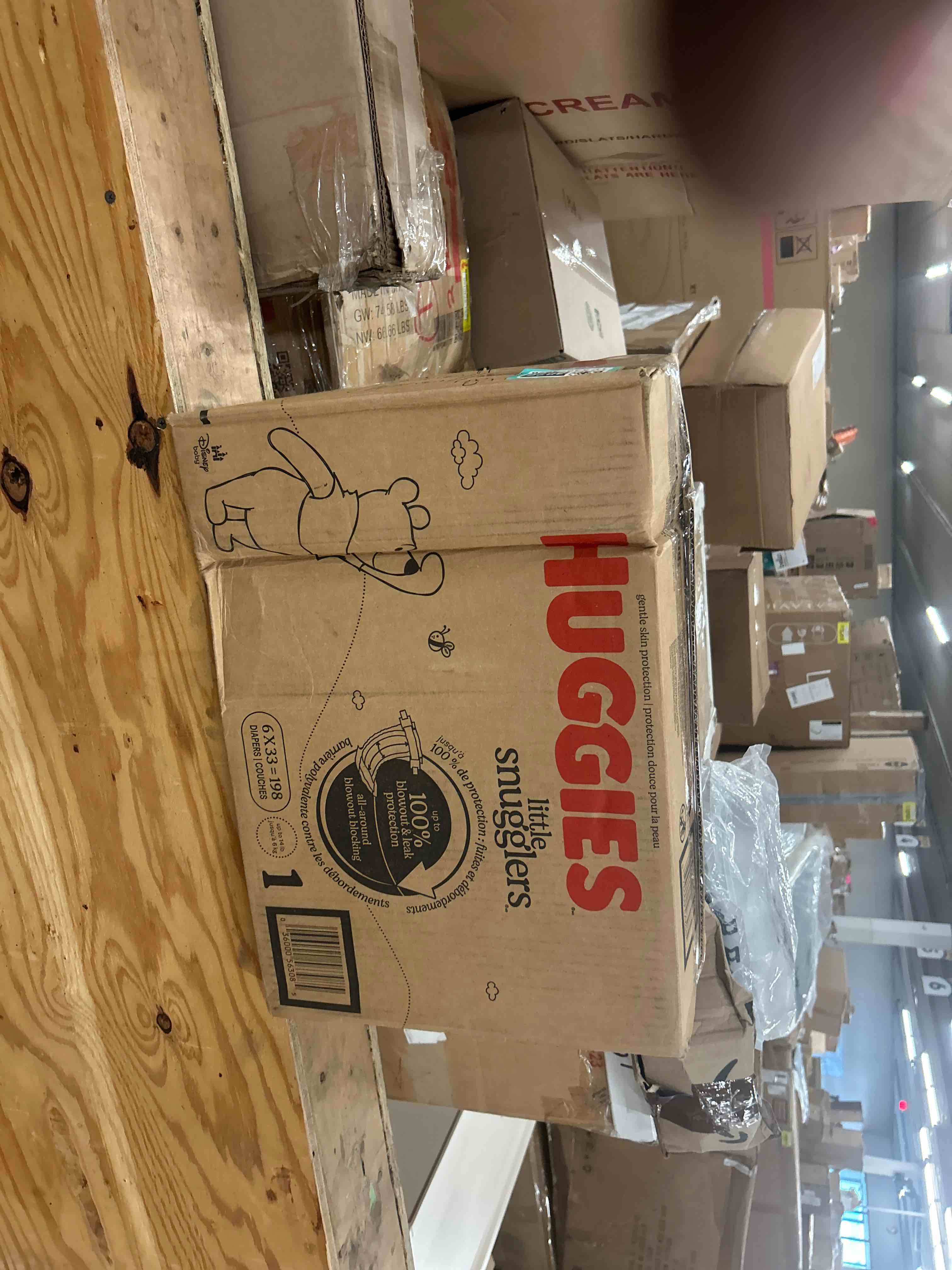 Condition photo showing New/Like New for huggies size 1 diapers, little snugglers diapers, size 1 (8-14 lbs), 198 count (6 packs of 33), packaging may vary