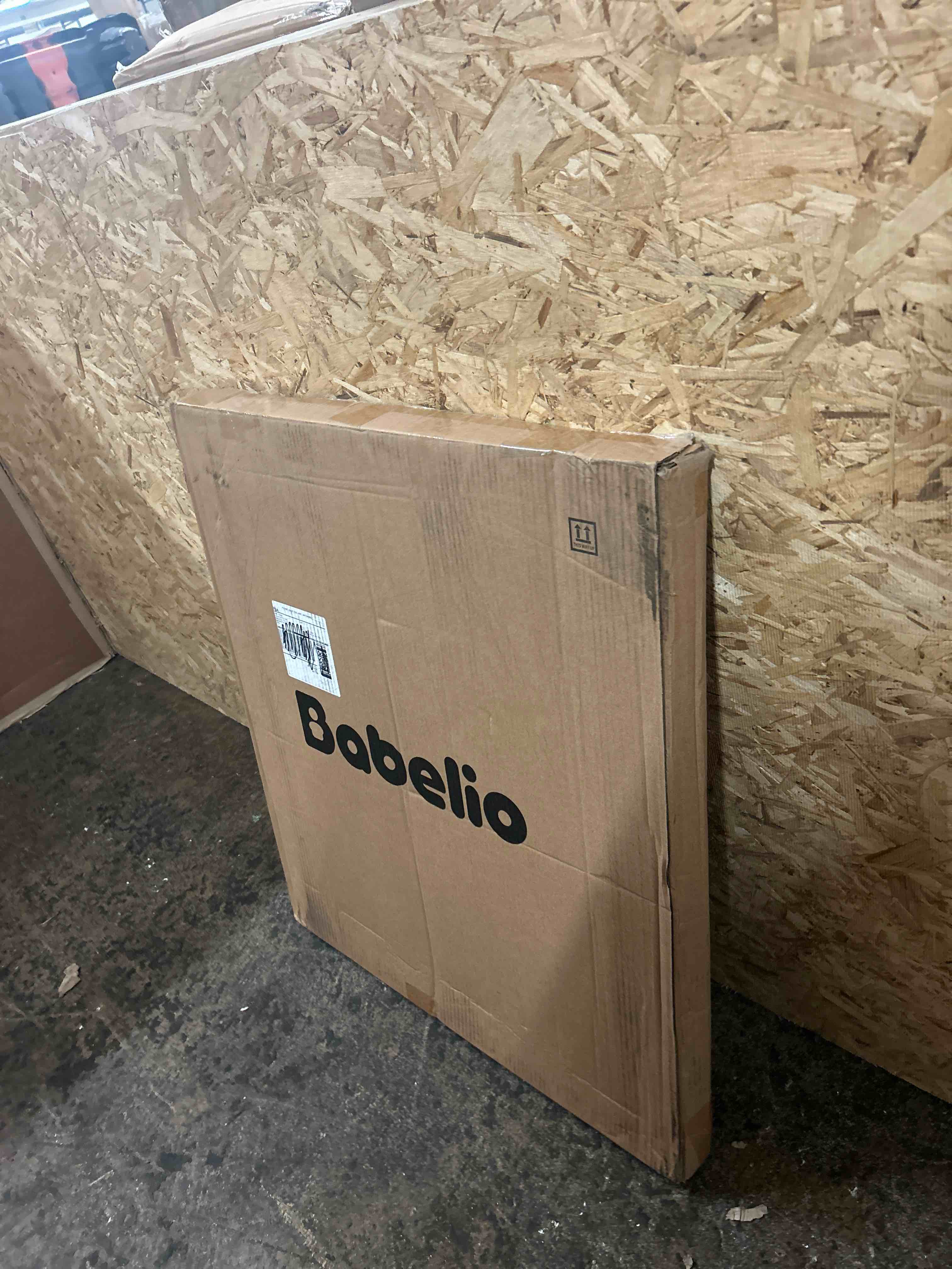 Condition photo showing New/Like New for babelio no bottom bar baby gate, 28" h x 26-43" w, white | easy install| one-handed opening| auto-close| drill needed indoor safety dog/pet gate for stairs, hallways & doorways