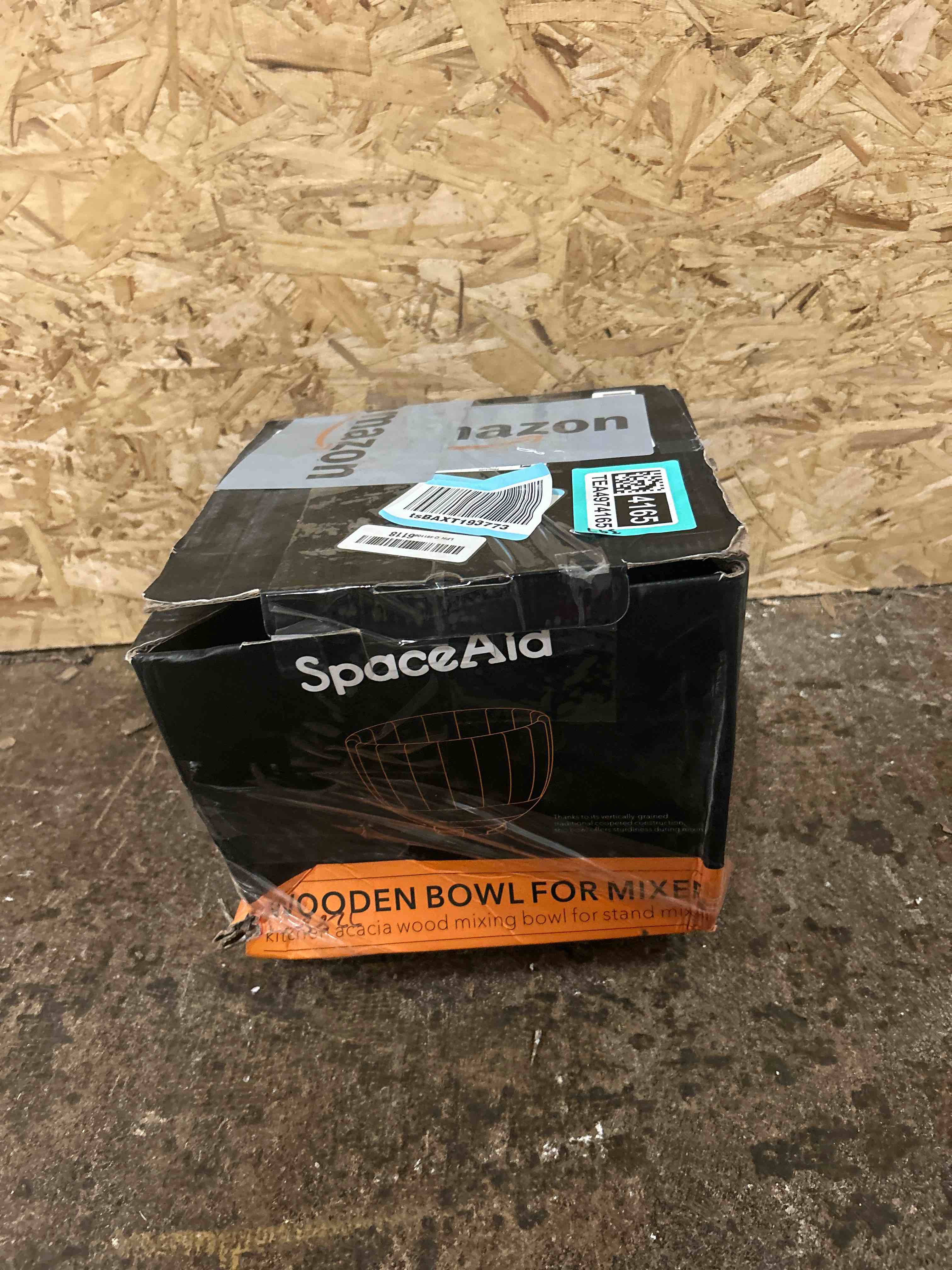 Condition photo showing New/Like New for spaceaid wooden bowl for mixer - kitchen space aid acacia wood mixing bowls holder for stand mixer, compatible with 4.5 & 5 qt tilt-head models kitchen, natural wood