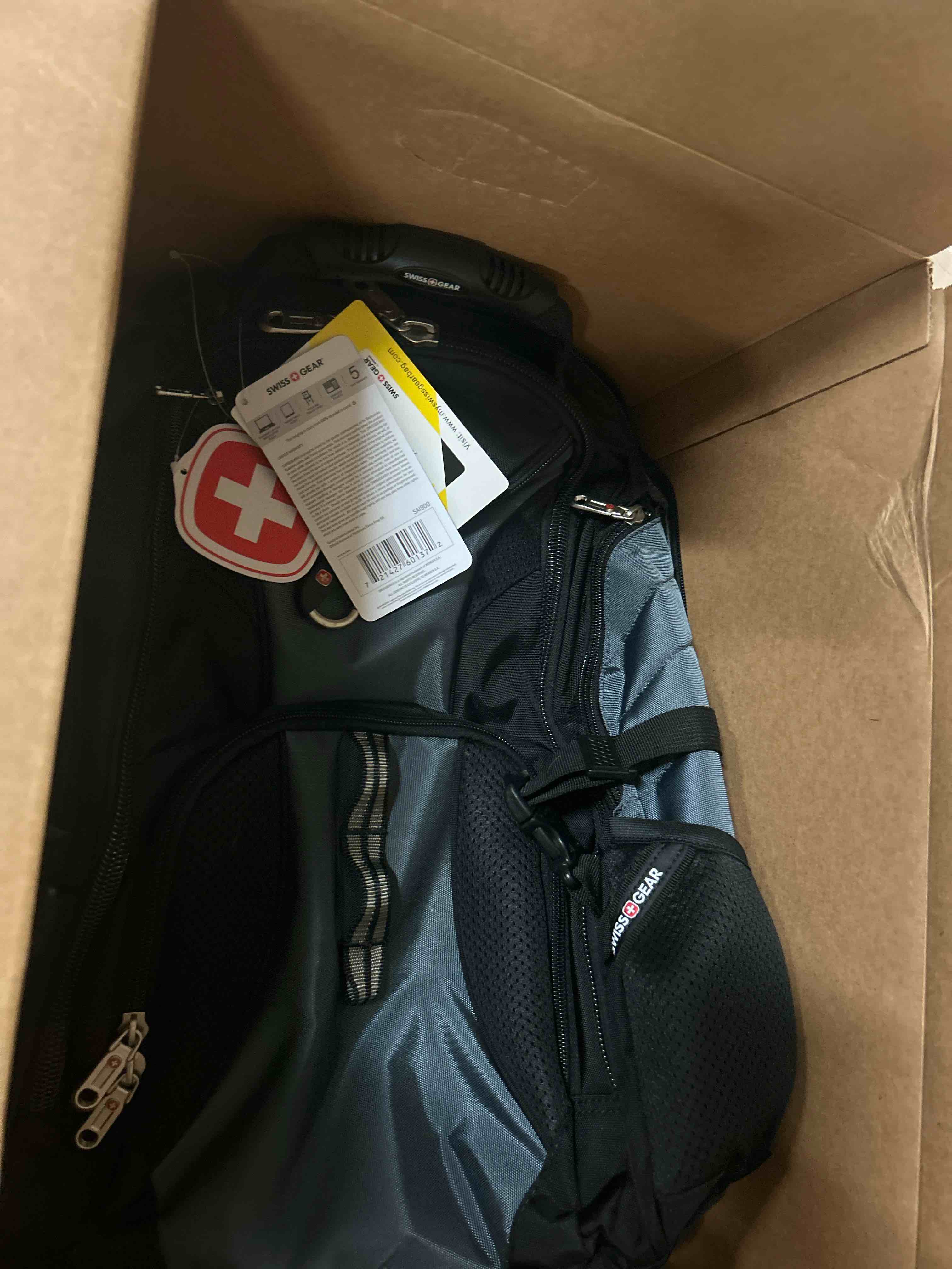 Condition photo showing New/Like New for swissgear 1900 scansmart laptop backpack, fits most 17-inch laptops, tsa-friendly lay-flat design, rfid protection, and tablet pocket, black, 31l, 18.5-inch