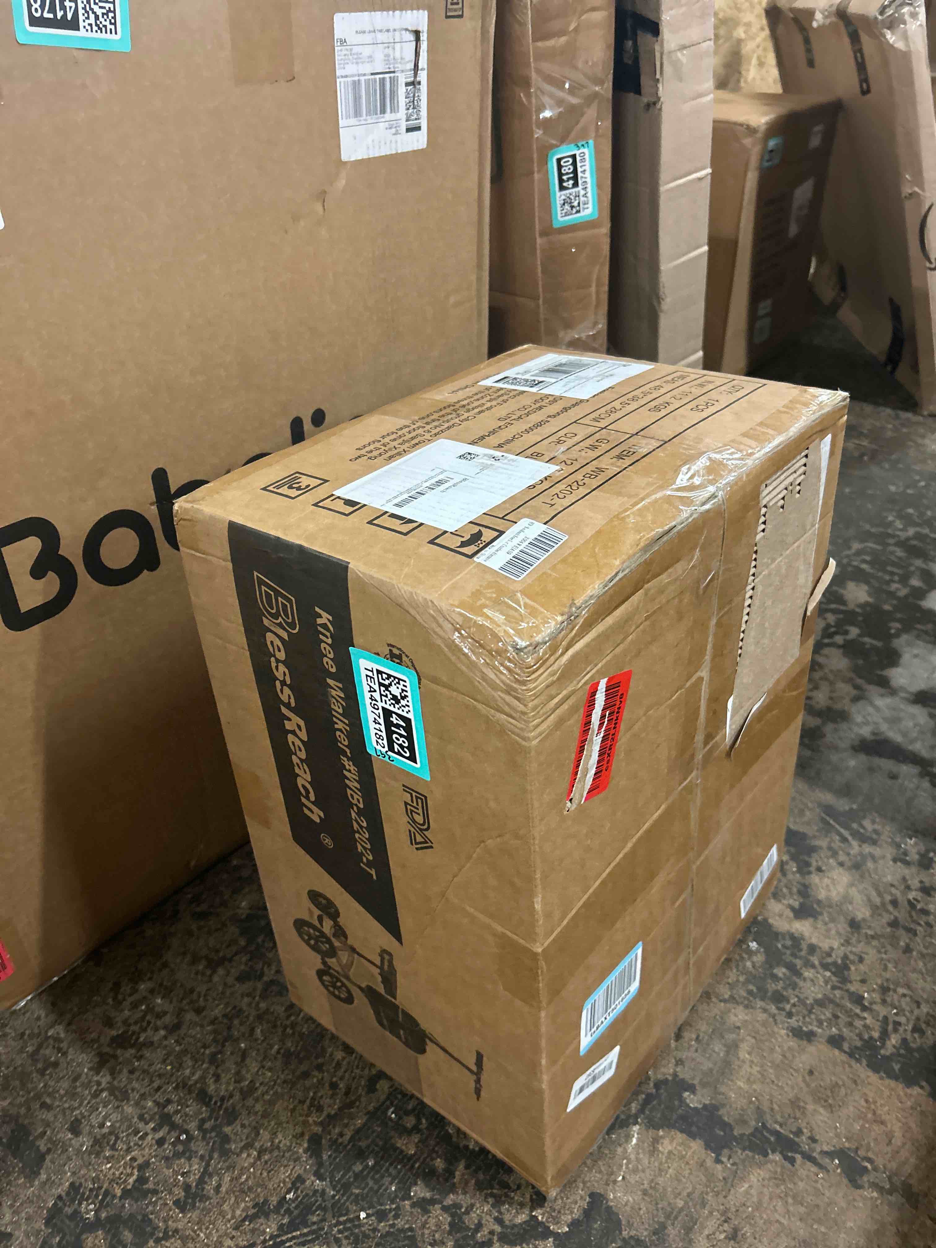 Condition photo showing New/Like New for blessreach foldable all terrain knee scooter for adults for foot injuries | 300lbs foldable leg knee scooter, disc brake system, 13" cozy knee pad, knee scooter for broken ankle foot injuries recovery