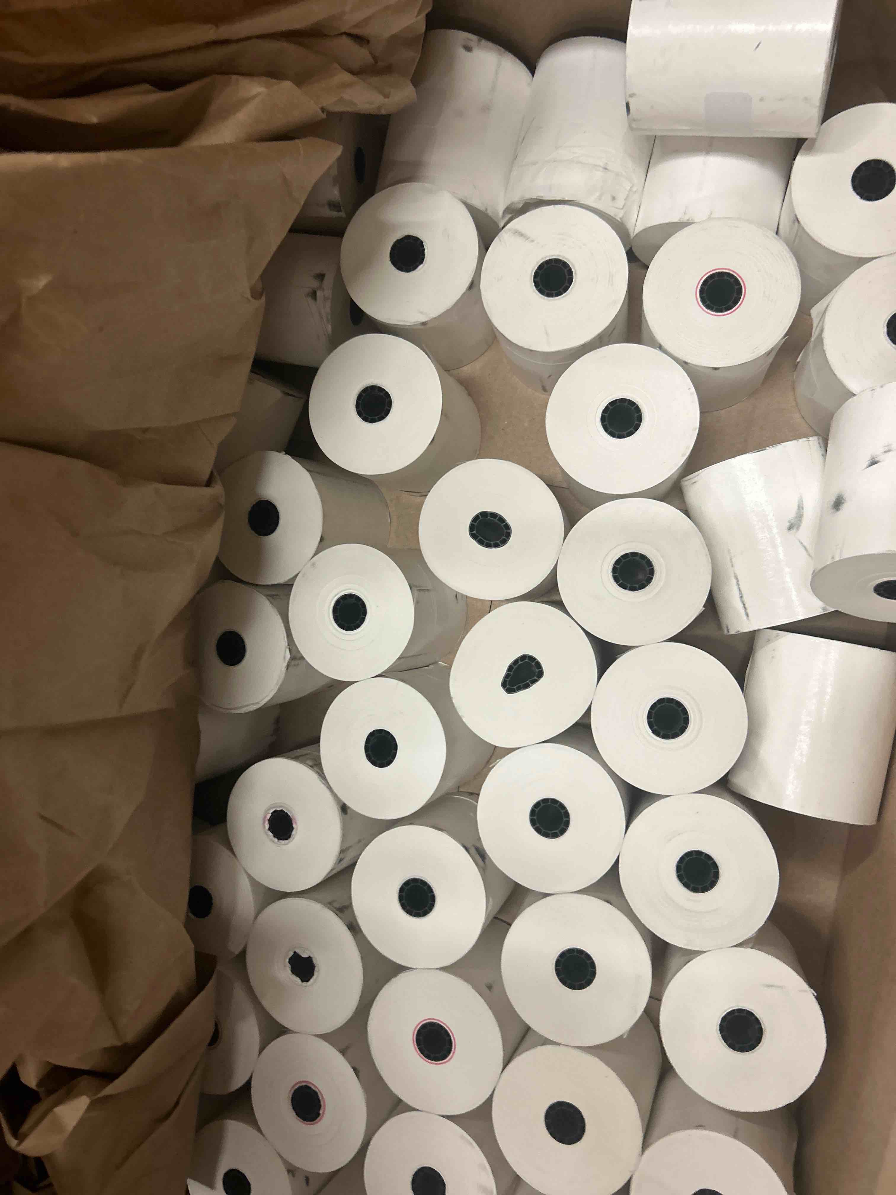 Condition photo showing New/Like New for star sp700 kitchen printer paper (50 rolls) 3" x 165' 1 ply bond (non -thermal) receipt paper pos cash register paper for tmu200 srp275 from shopsmartonline