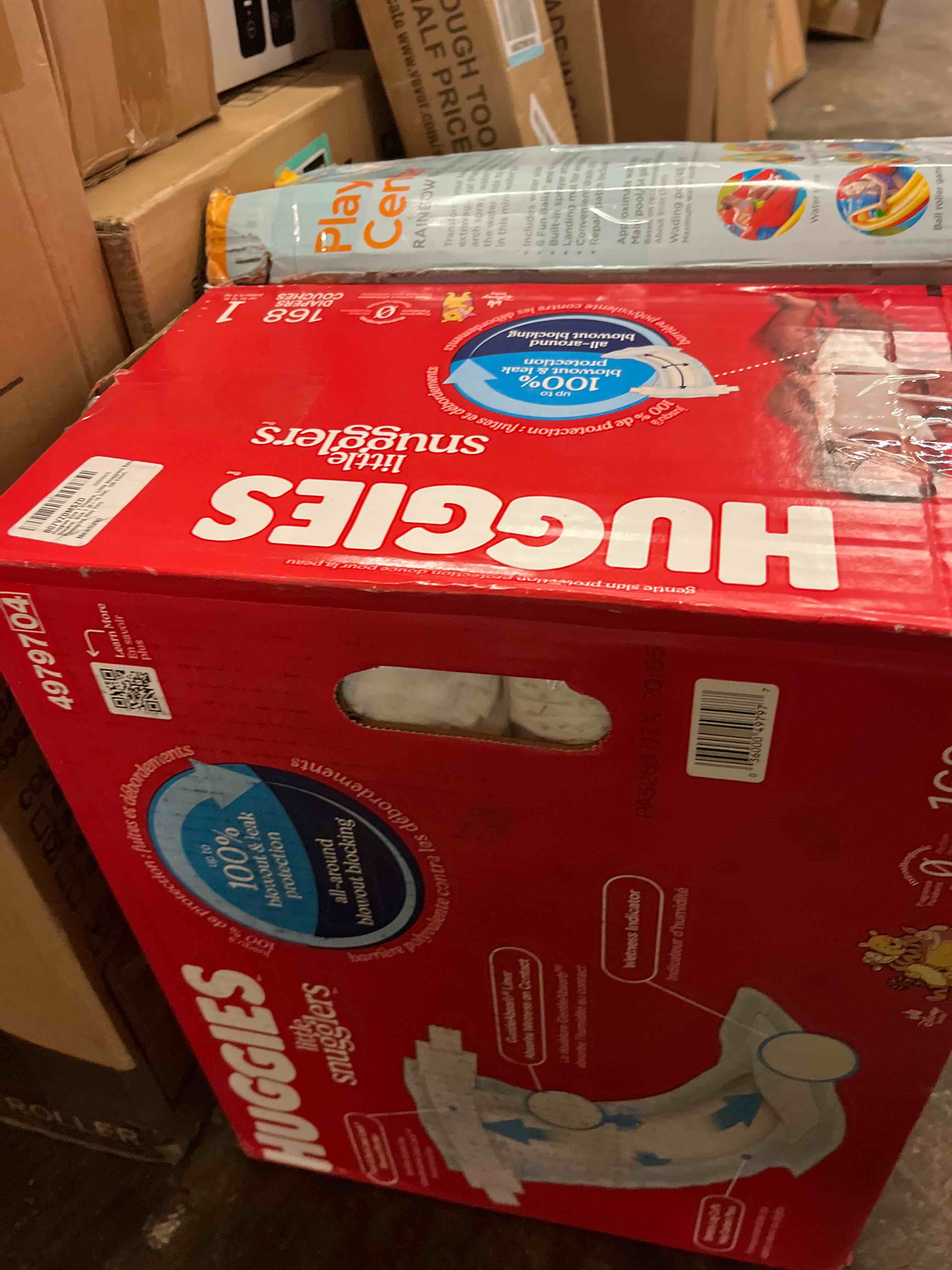 Condition photo showing New/Like New for huggies size 1 diapers, little snugglers newborn diapers, size 1 (8-14 lbs), 168 count