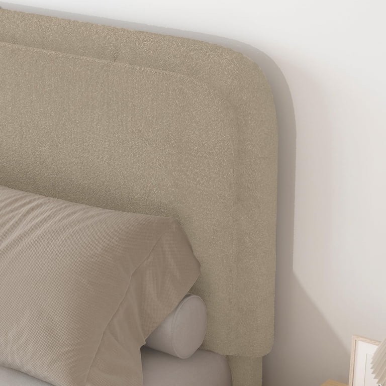 Condition photo showing New/Like New for 4 ever winner full size headboard, boucle upholstered