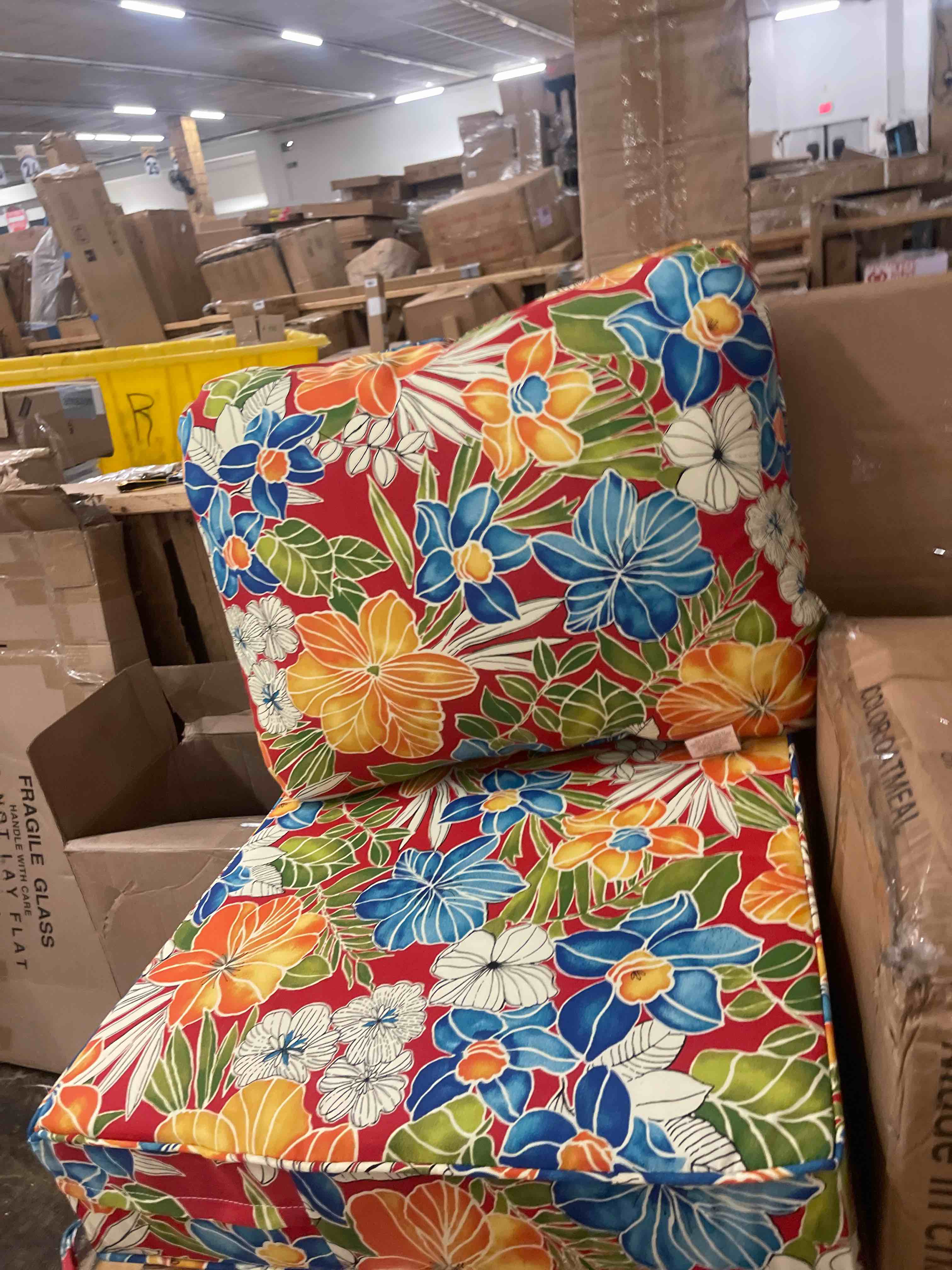 Condition photo showing New/Like New for south pine porch outdoor 2-piece deep seat cushion set, aloha red