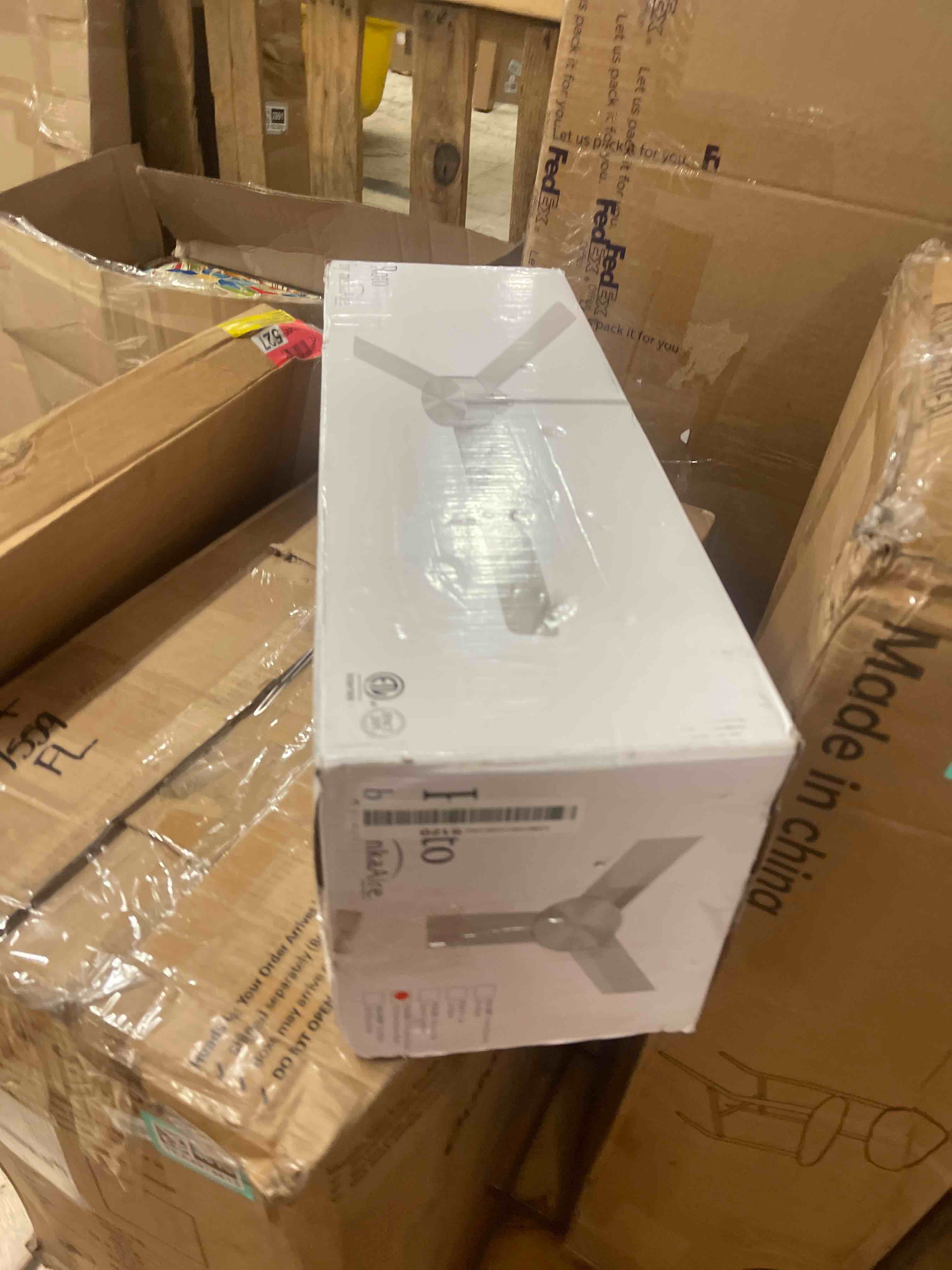 Condition photo showing New/Like New for minka-aire f624-abd roto xl 62" 3-blade ceiling fan in brushed aluminum finish with silver blades