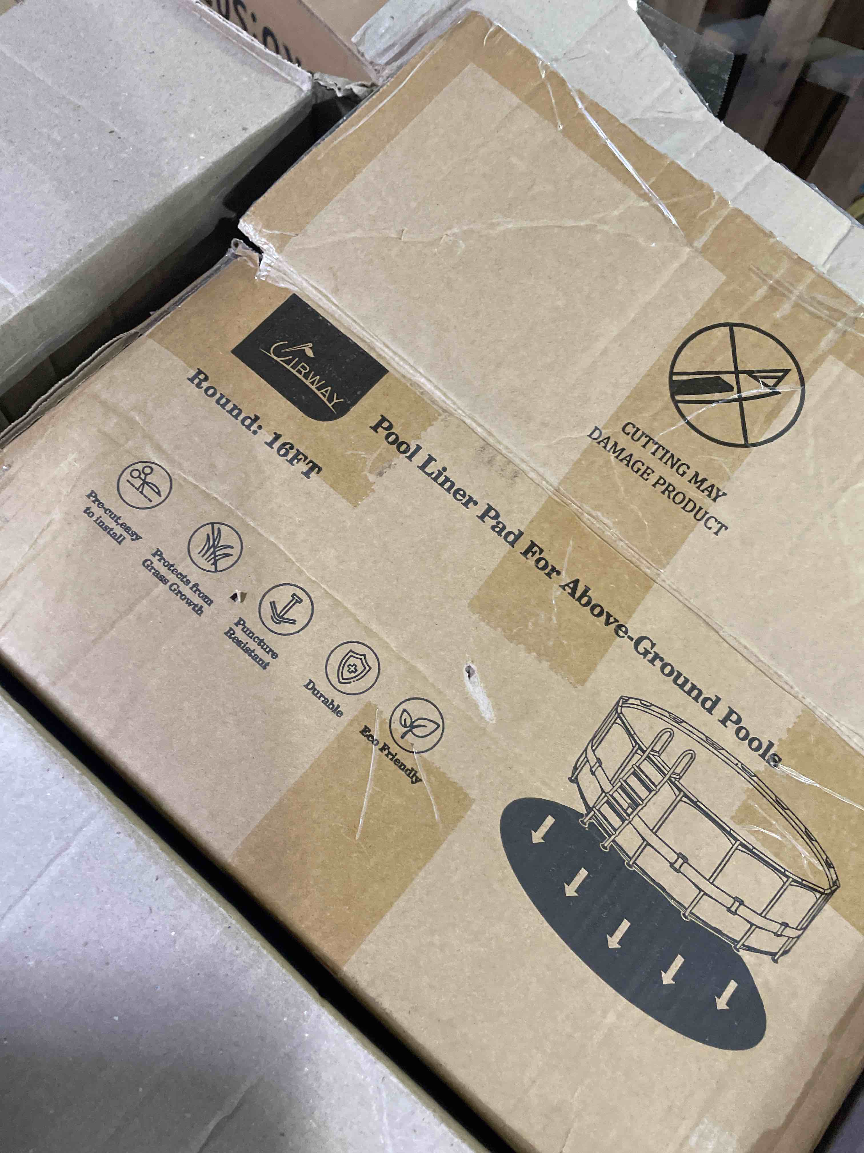Condition photo showing New/Like New for 16ft thick round pool liner pad for 15 ft above ground pools 12oz/yd² heavy-duty puncture proof above ground pool padding under pool seamless pool ground mats for pool bottom (50% thicker than others)