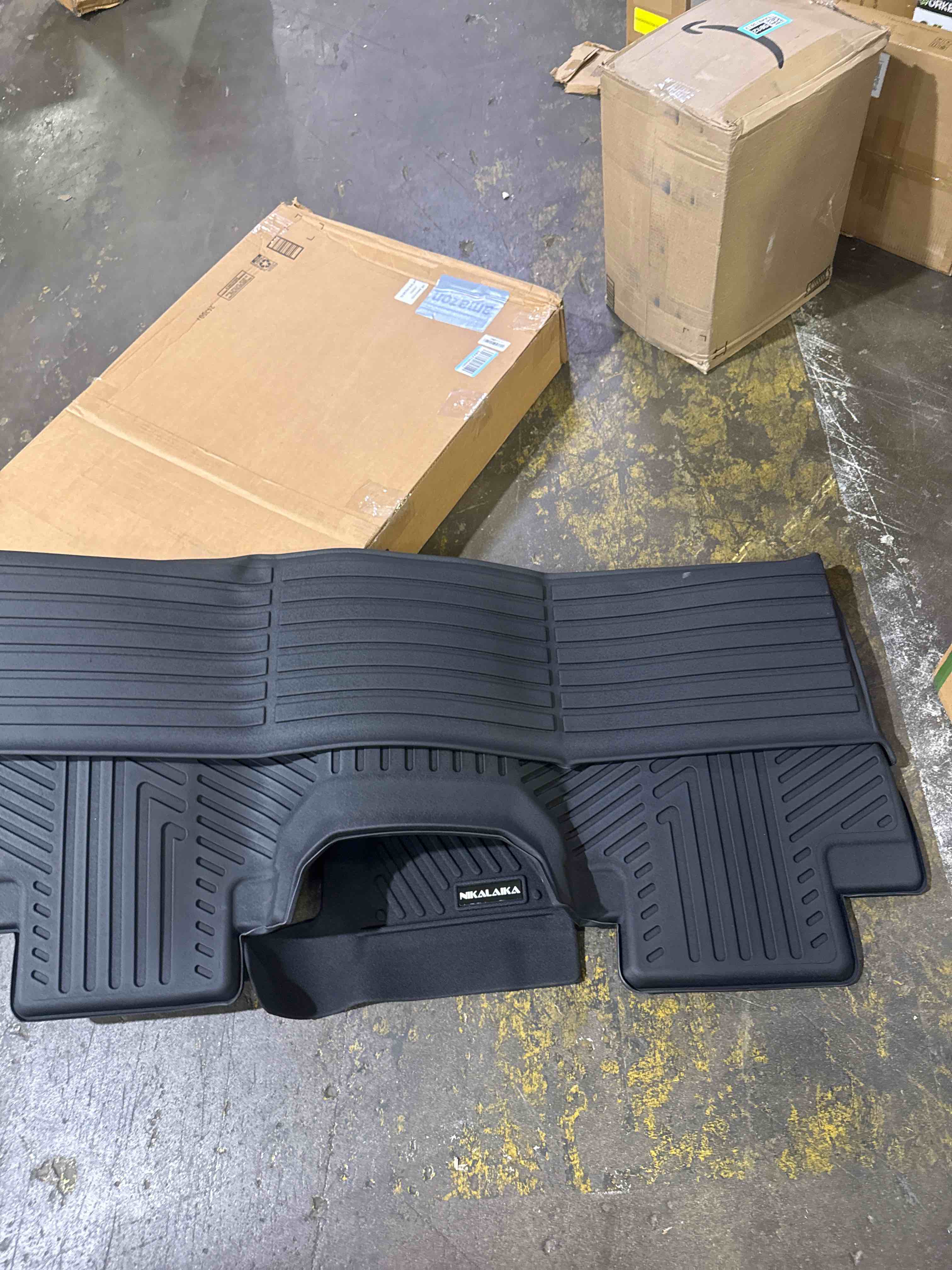 Condition photo showing New/Like New for floor mats for ford f150/f-150 2015-2024 2025 supercrew cab (includes 22-24 lightning models) all weather protection tpe rubber floor liners accessories, odorless anti-slip, 1st & 2nd row, black floor mats for 2015-2025 f-150