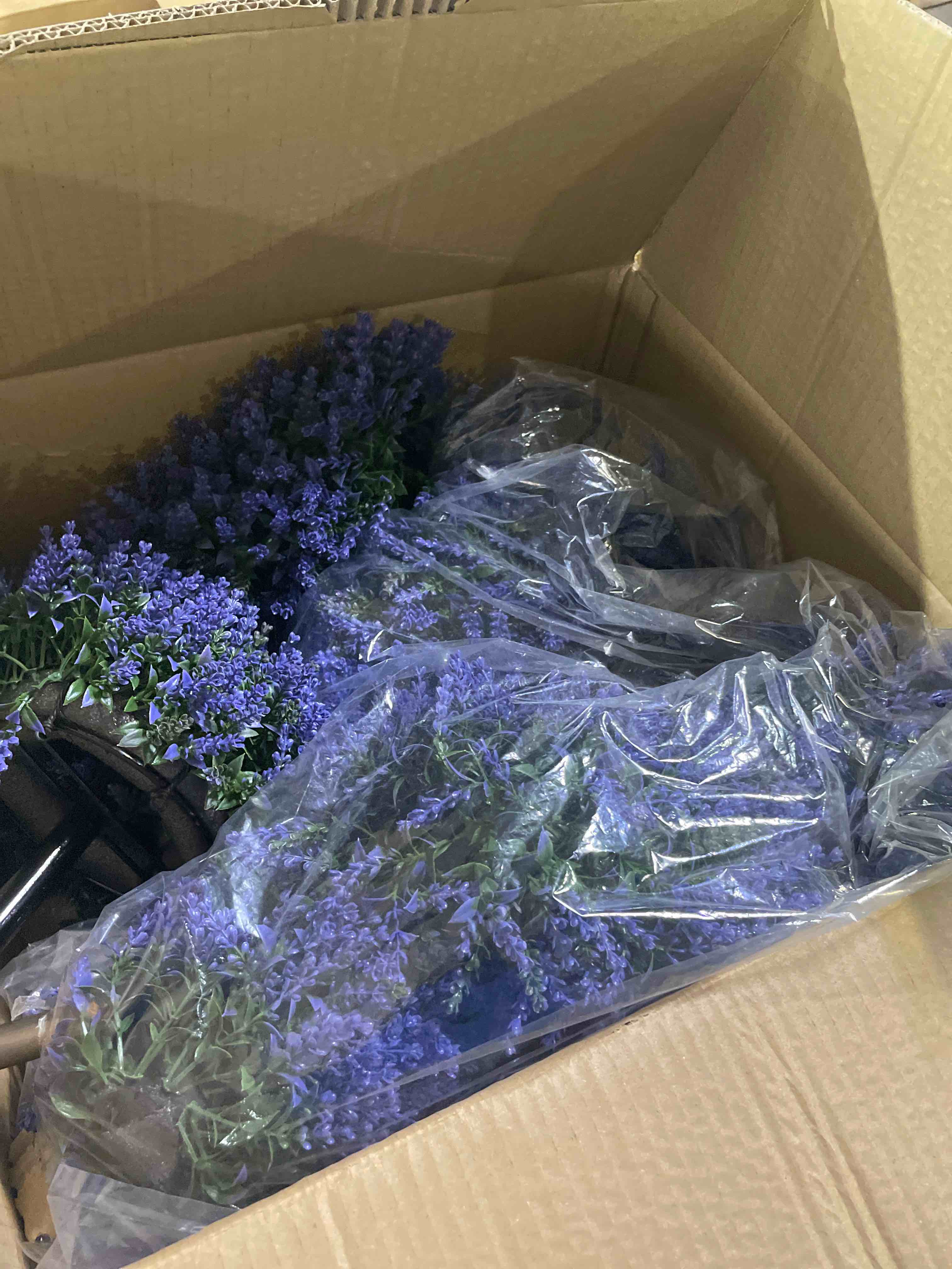 Condition photo showing New/Like New for 21.6 inch artificial lavender boxwood topiary ball trees, set of 4 fake shrub bushes with ground spike, uv resistant faux greenery outdoor plants for garden, patio, porch, yard & indoor decor