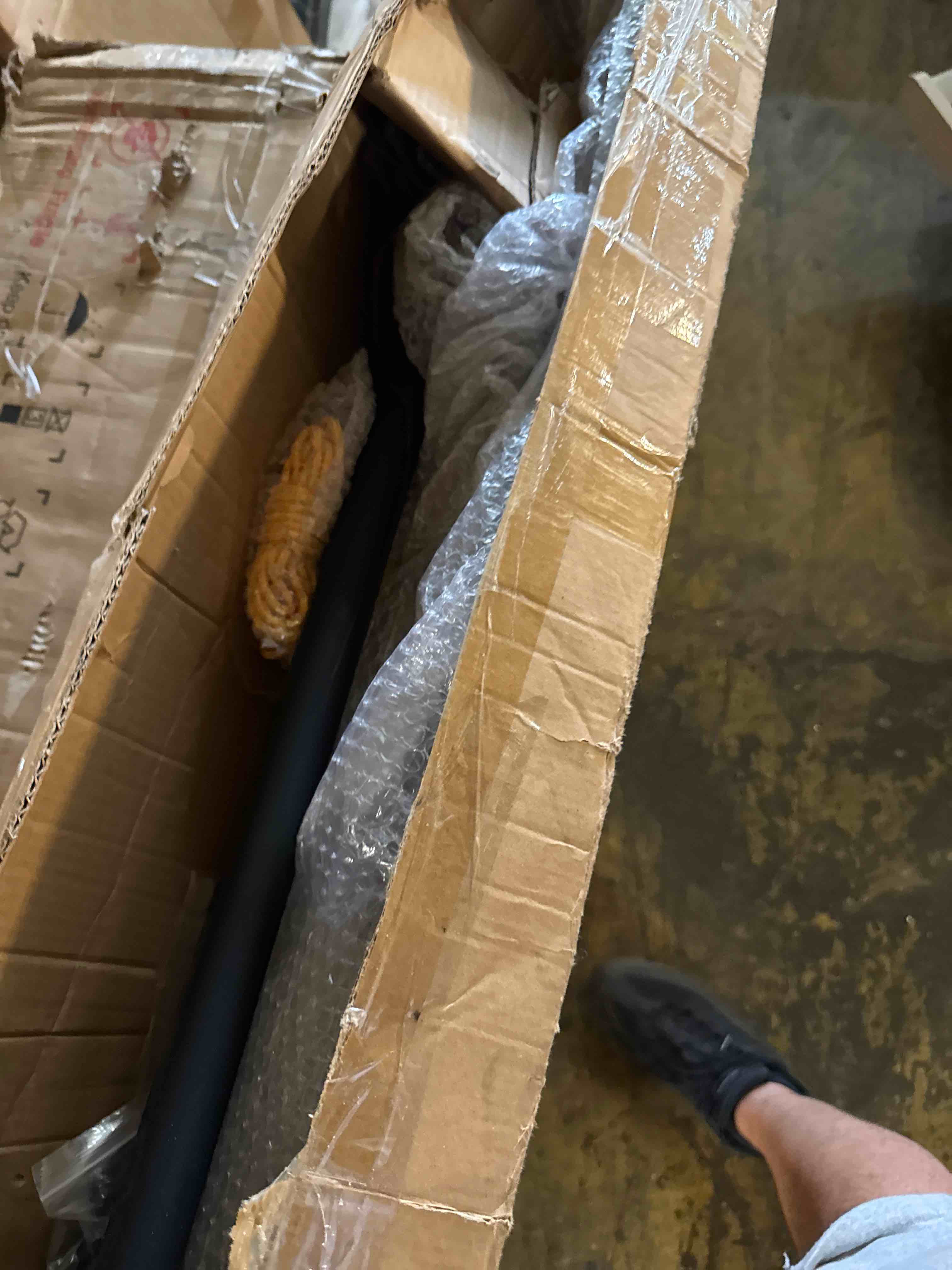 Condition photo showing As Is for beizelte 1 pack 5ft string light poles,outside string lights,outdoor light poles,metal poles stand for patio,backyard,deck(similar)