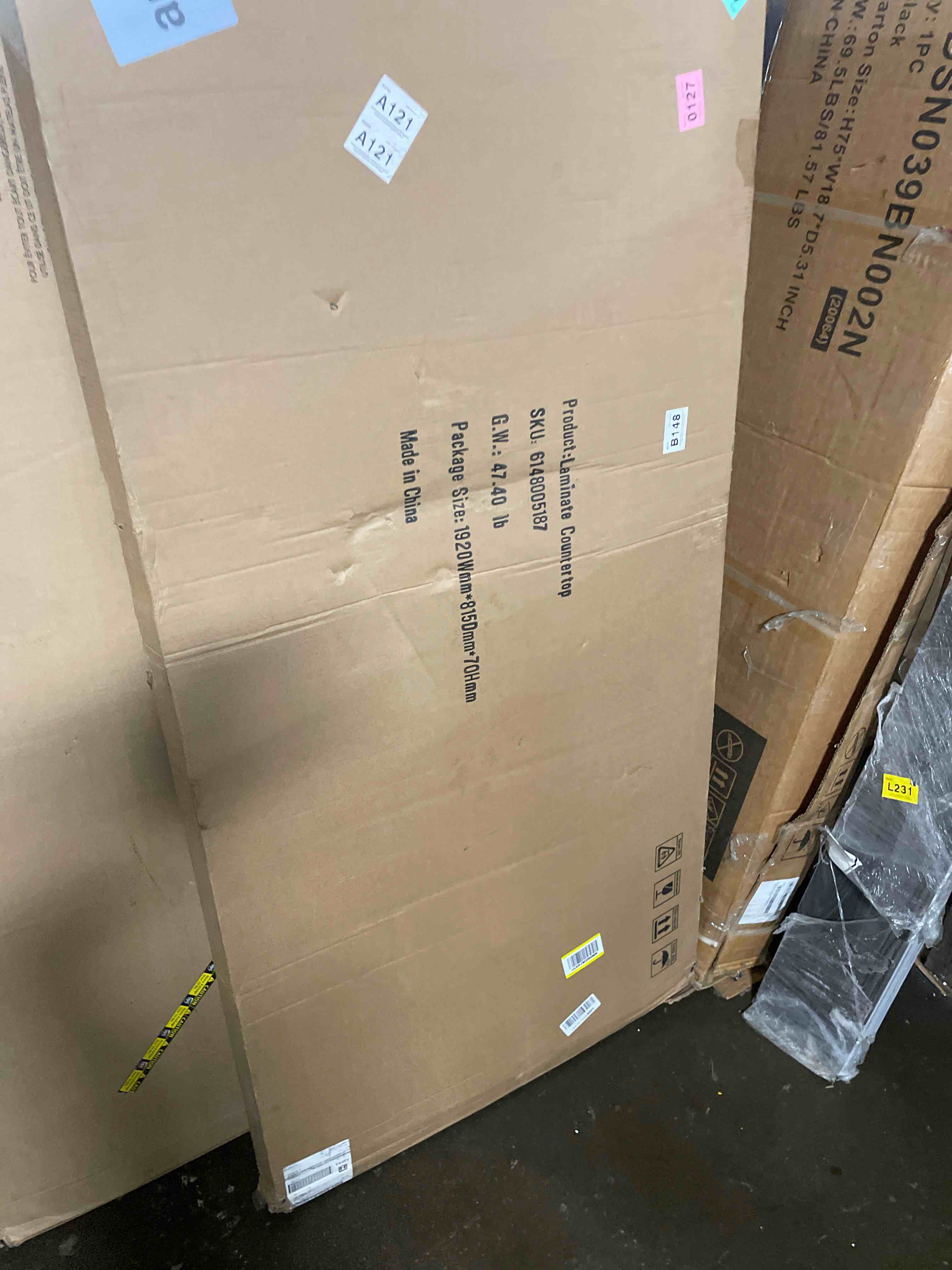 Condition photo showing New/Like New for roomtec laminate countertop, wood countertop for diy, table top, washer dryer counter top, 72" l x 25.56" w x 0.75" thick(marble texture)