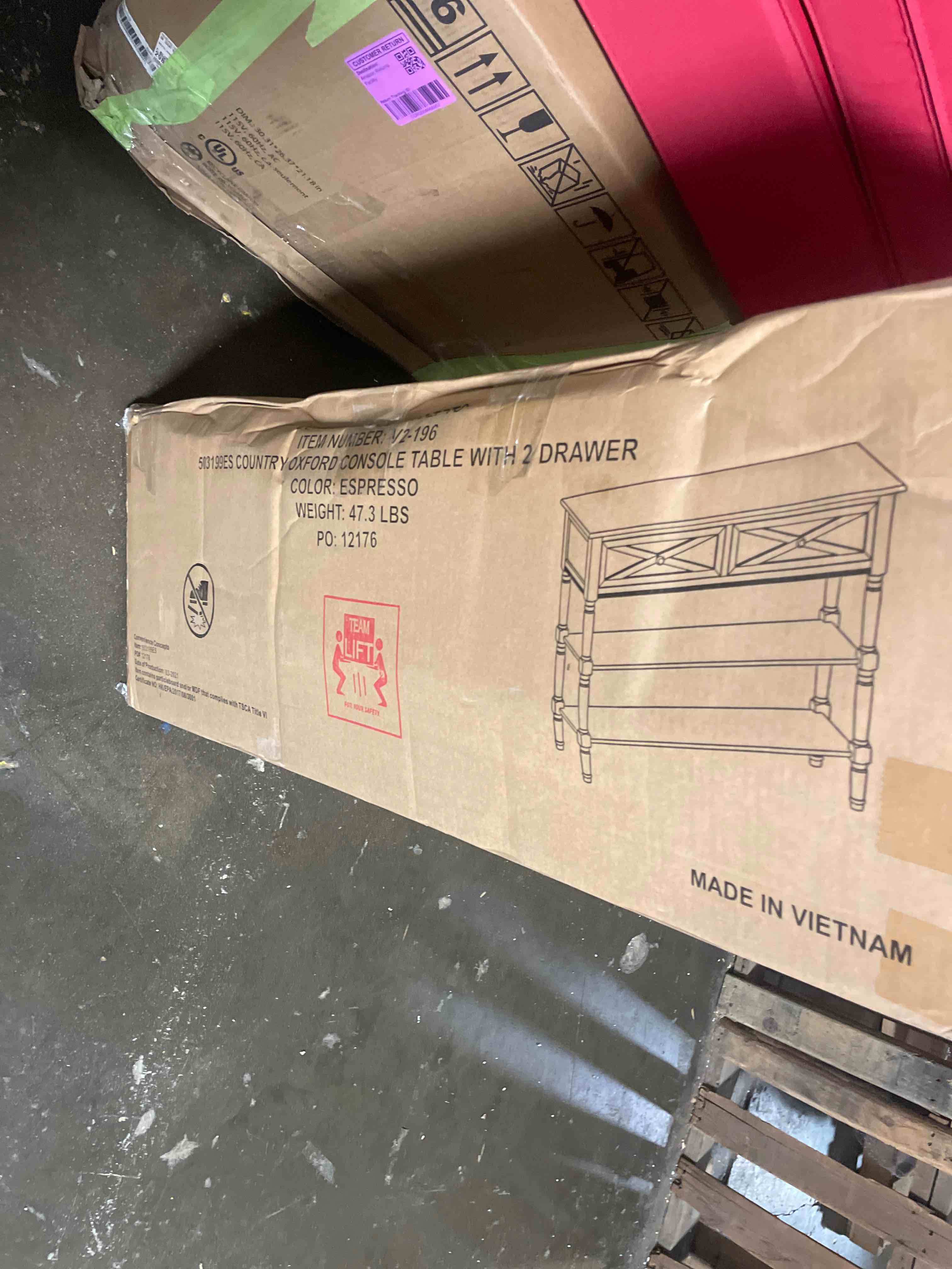 Condition photo showing New/Like New for convenience concepts 503199es country oxford 2-drawer console table, espresso