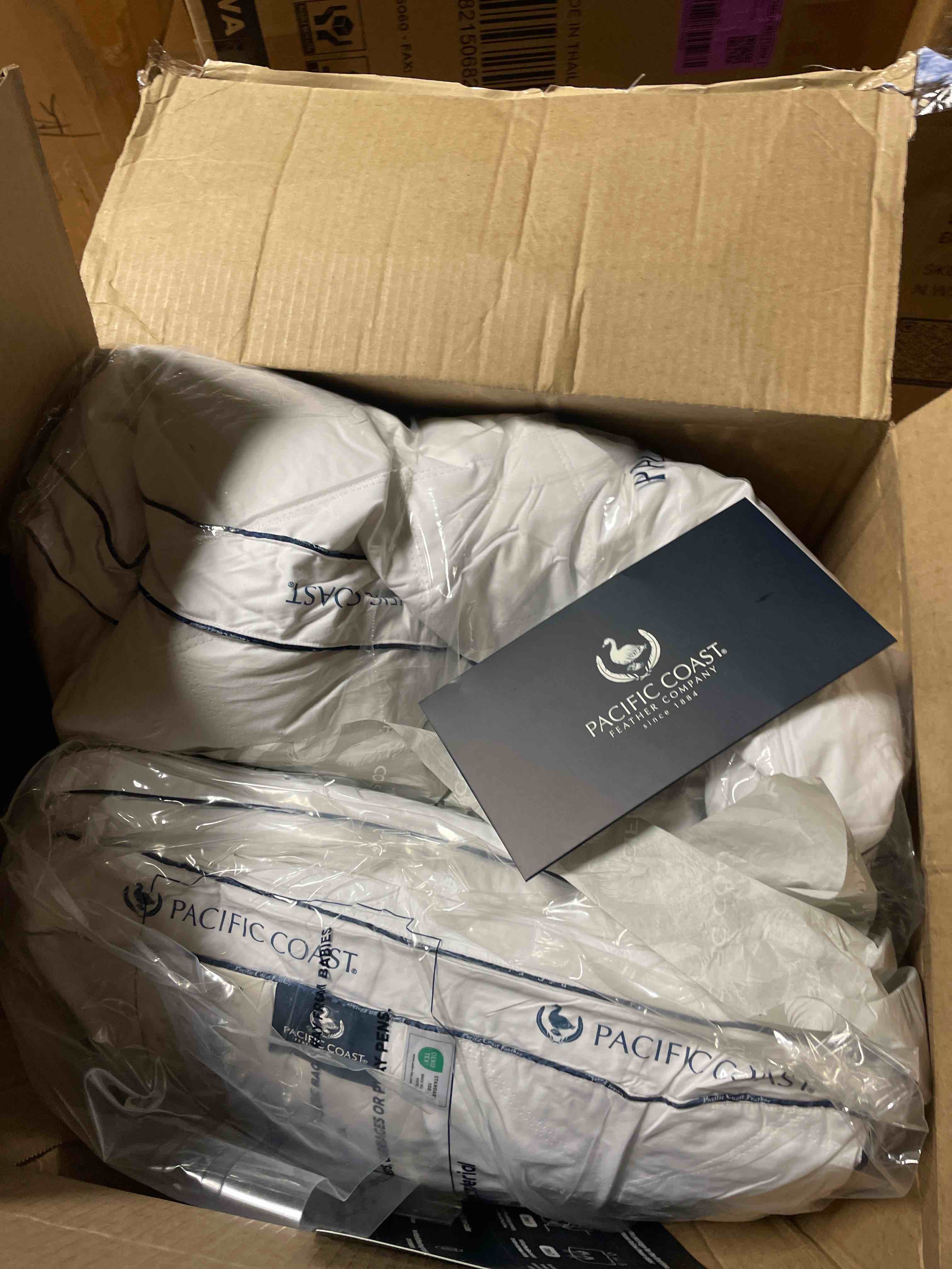 Condition photo showing Good Condition for pacific coast goose feather and down bed pillows standard size set of 2, hotel pillow for sleeping, downproof, soft, fluffy, 100% cotton shell