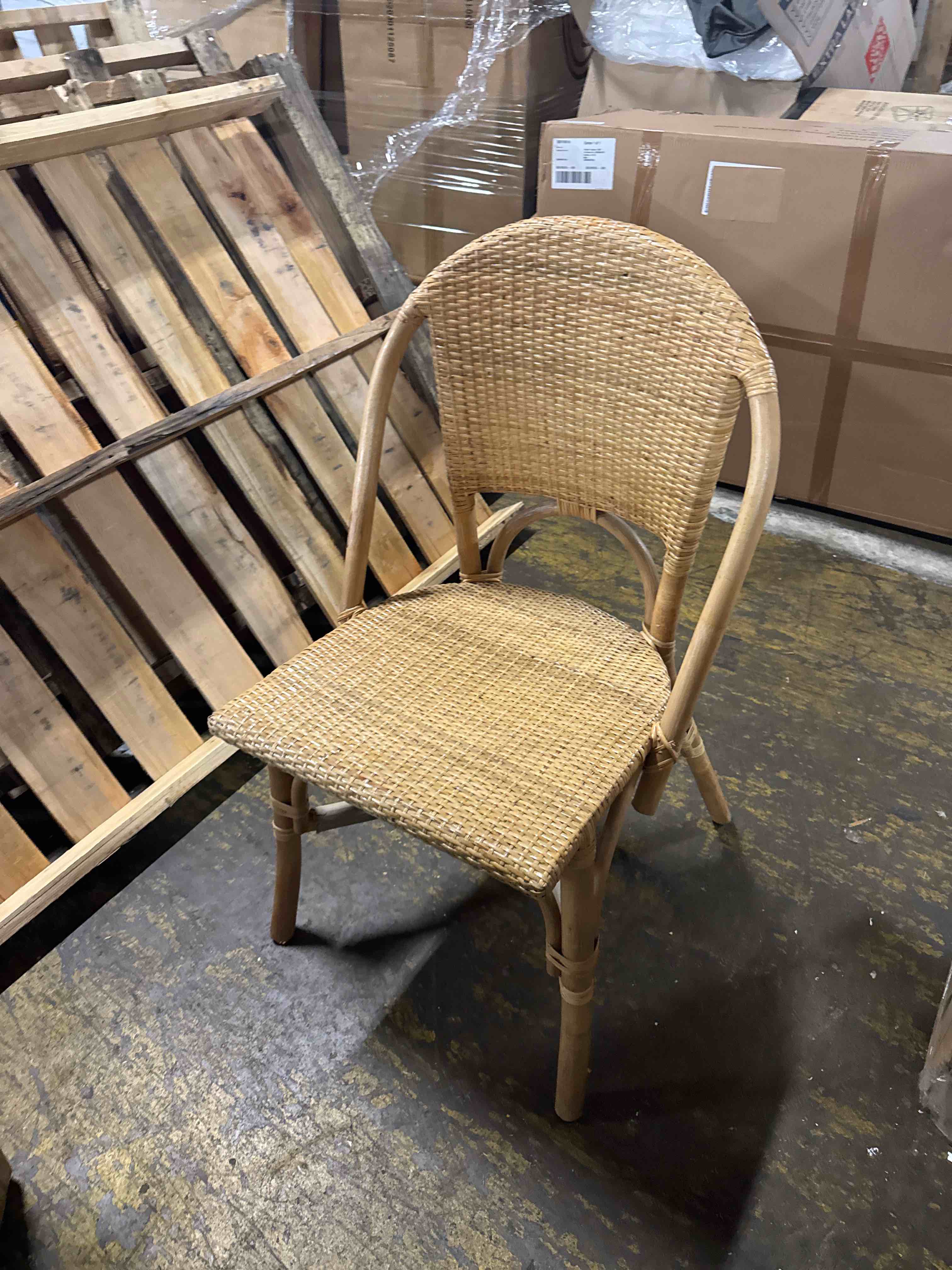 Condition photo showing New/Like New for bali & pari jaylyn bohemian natural rattan dining chair