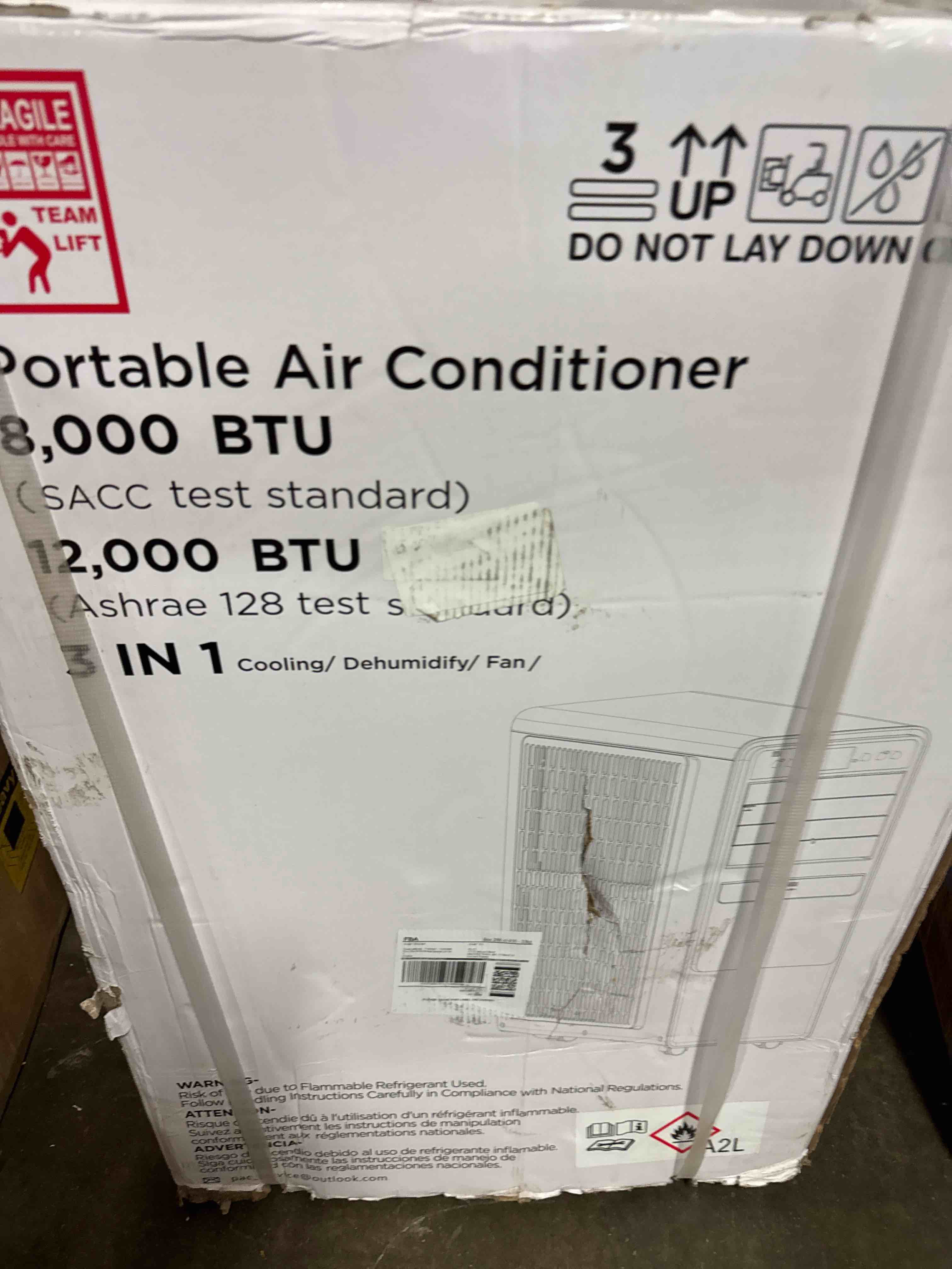 Condition photo showing Good Condition for garveelife portable air conditioner,8,000 btu for rooms up to 350 sq.ft., smart compact ac unit with cooling, dehumidifier, fan, remote control and window kit, white