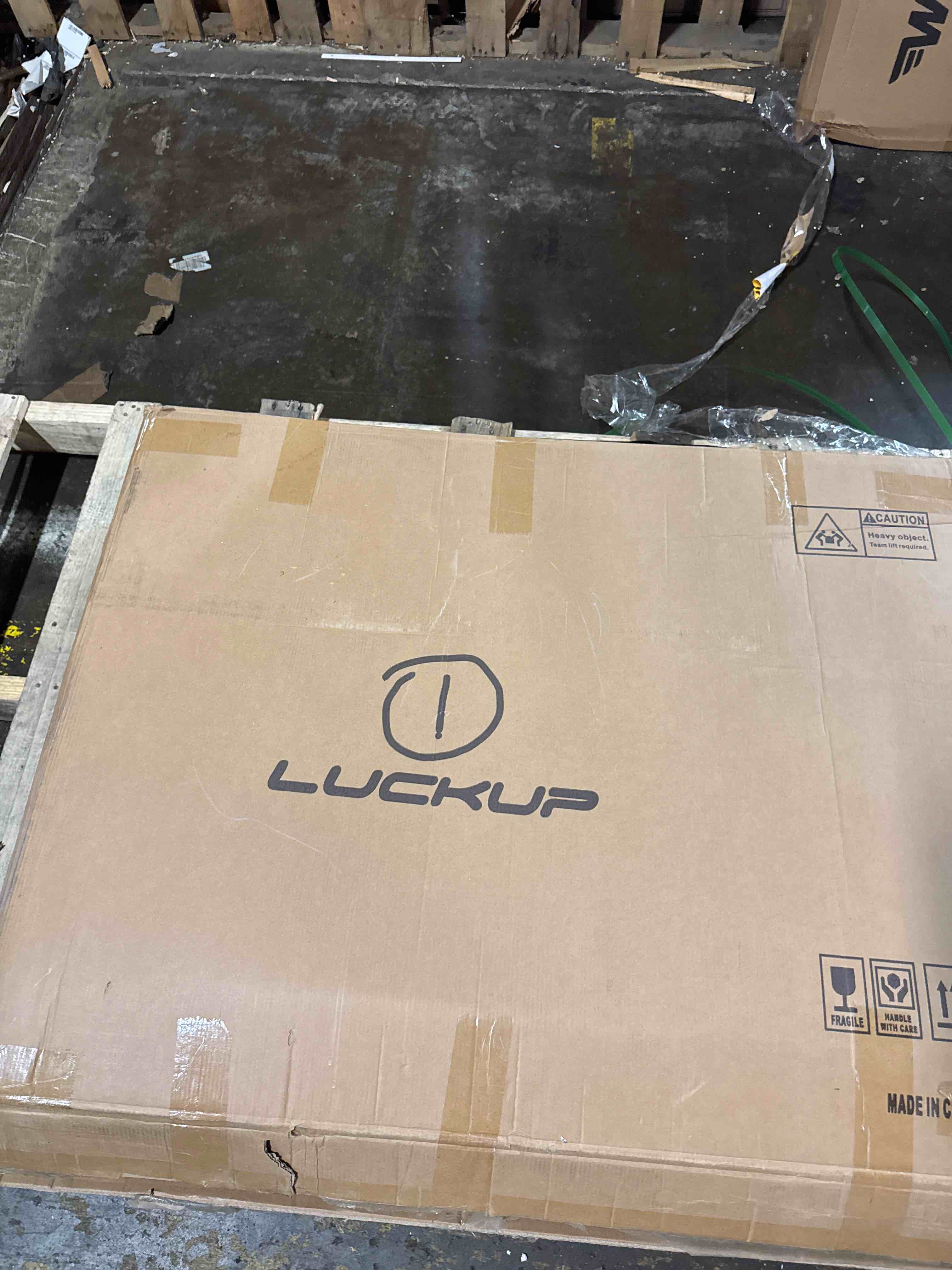 Condition photo showing New/Like New for luckup heavy duty dog crate-42 inch large metal dog cage with 2 doors and 4 wheels, stackable dog kennel for large & medium dogs, removable tray 43.3"l x 29.9"w x 34.6"h