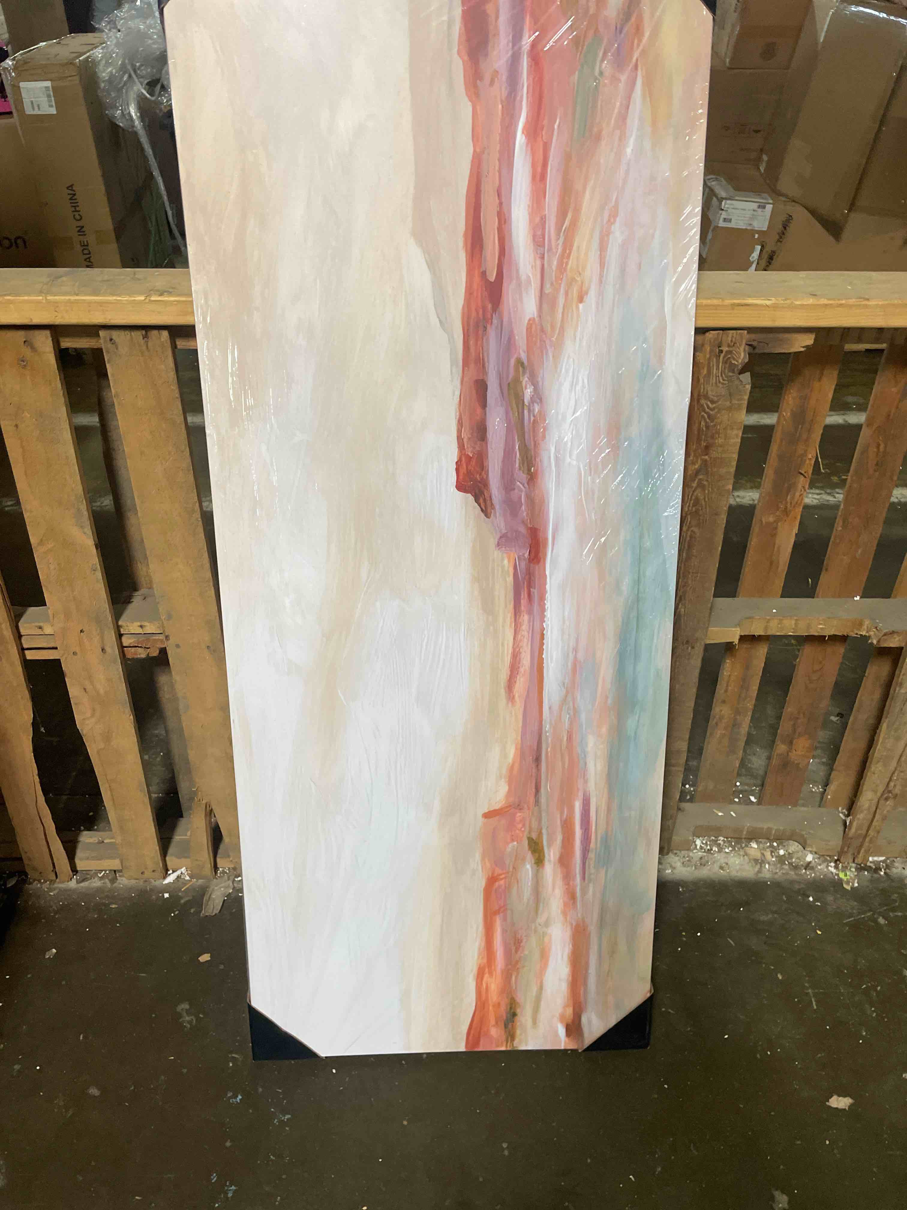 Condition photo showing New/Like New for renditions gallery abstract artwork twilight desert mirage wall art prints & paintings for bedroom office kitchen - 20"x50" white frame gal033