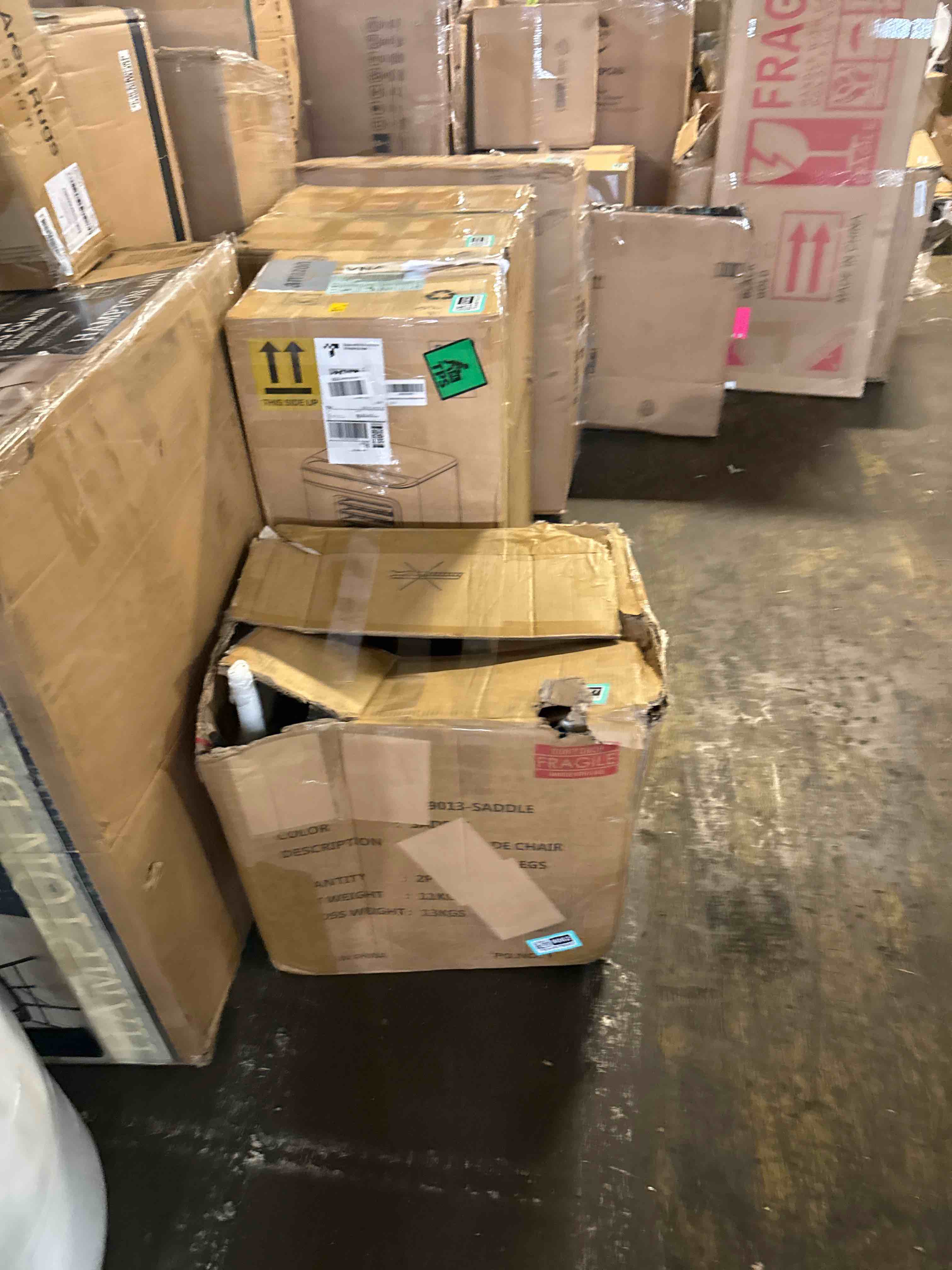 Condition photo showing Good Condition for yun.dream dining chairs ,modern dining room chairs,brown upholstered kitchen chairs with leatehr fabric and metal frame for restaurant,dining room,cafe,business shop.(brown 2 pieces) - chairs