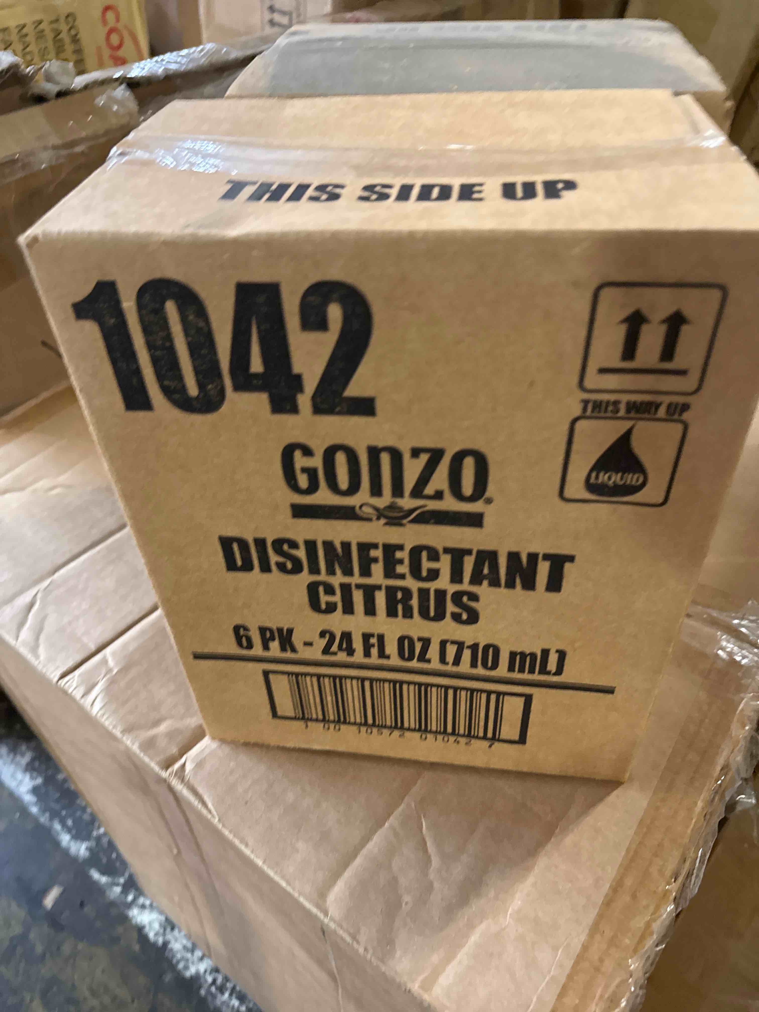 Condition photo showing New/Like New for 6 pack weiman gonzo desinfectant citrus 24fl + free microfiber cleaning cloth