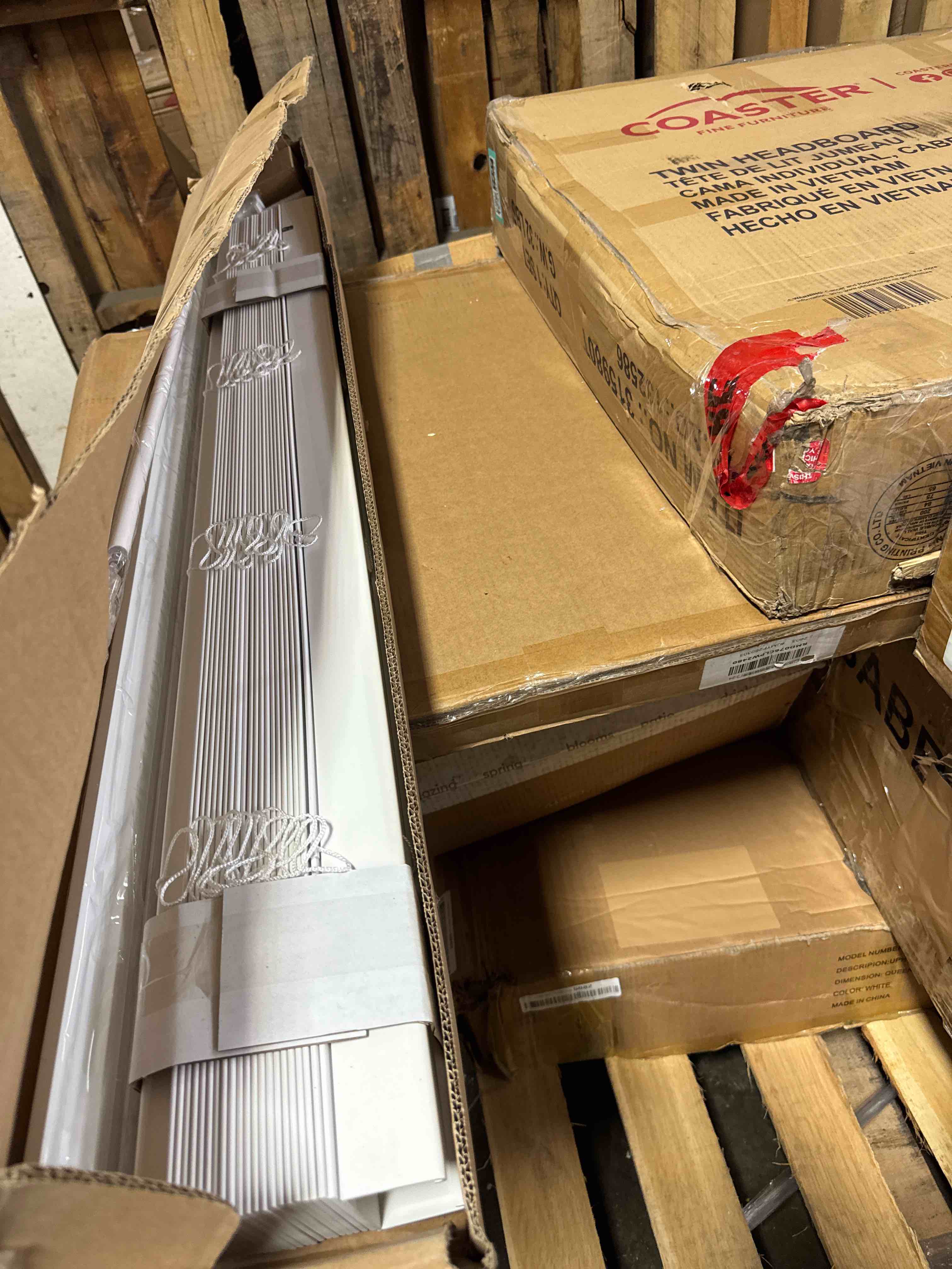 Condition photo showing Good Condition for lumino - 2" cordless flat slat faux wood window blinds for home - 34" w x 60" l - white, faux wood blinds for indoor windows, venetian room darkening blinds