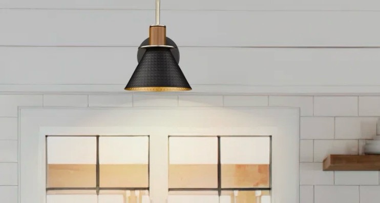 bouleaux 1-light dimmable industrial hammered iron armed sconce