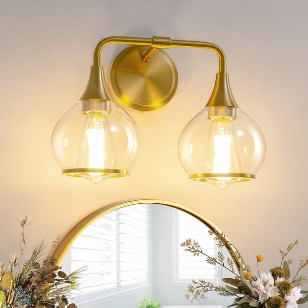 bathroom dimmable vanity light - 2-light - gold