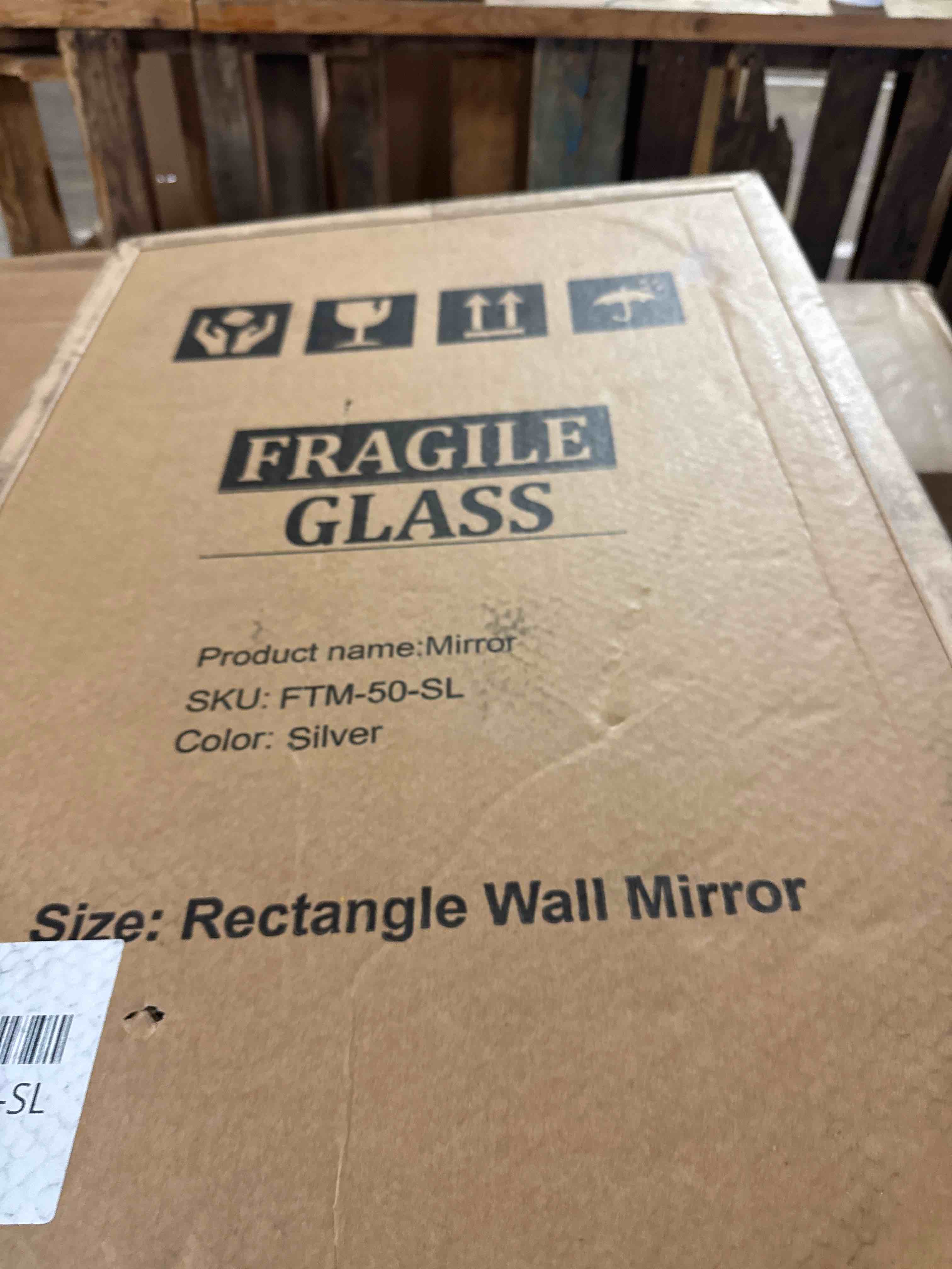 Condition photo showing New/Like New for scwf-gz 47x14 mirror rectangle full body length door hanging wall mounted metal aluminum alloy frame dressing make-up mirrors for entryway bedroom bathroom living room 47 14 inch black black 47"l x 14"w