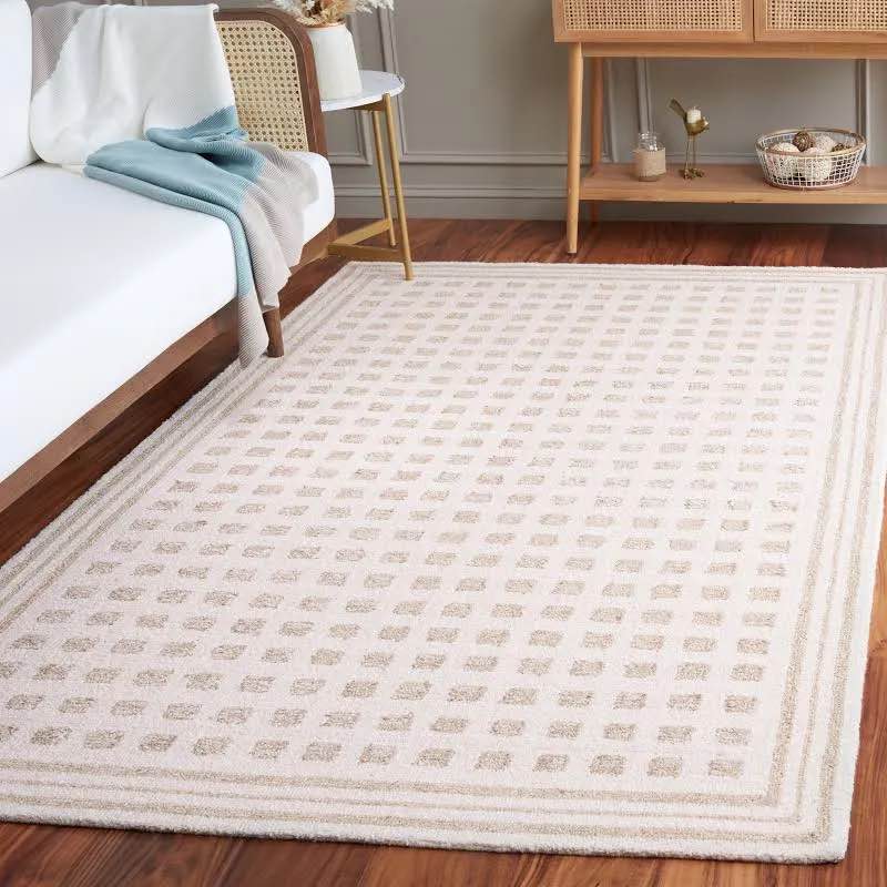 Safavieh Ebony 604A Checkered Ivory Beige 5 x 8 Rectangular Area rug