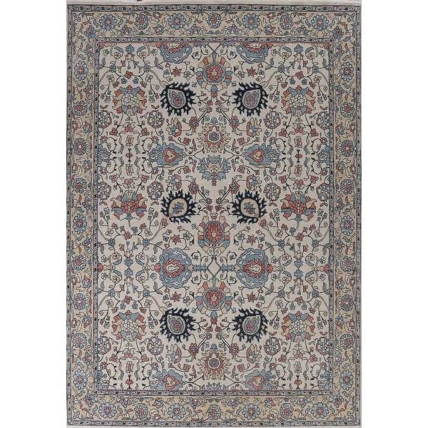 Floral Ziegler Turkish Wool Area Rug Hand-knotted Dining Room Carpet - 7'10" x 9'9"