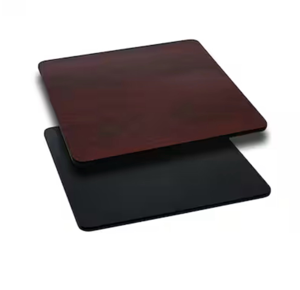 flash furniture glenbrook 30-in square table top with black or mahogany reversible laminate top