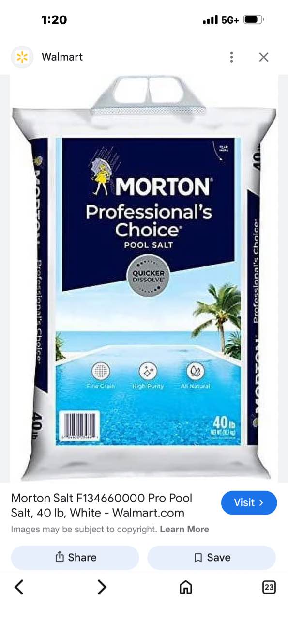 morton salt f134660000 pro pool salt, 40 lb, white - walmart.com