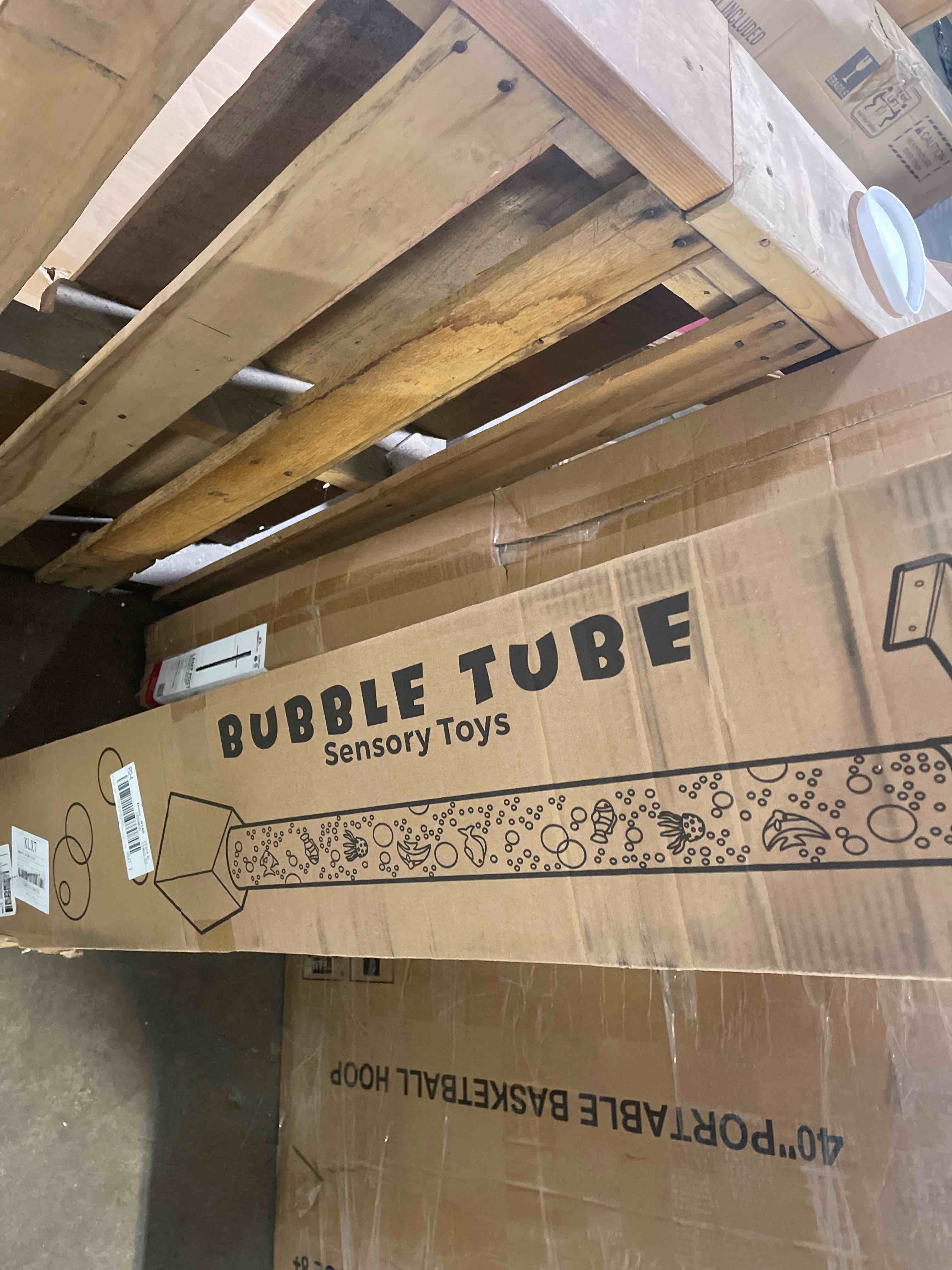 Condition photo showing New/Like New for sensory bubble tube floor lamp -wall-mounted with acrylic bracket,app&remote control,compatible with multiple controllers,7 fake fish,calming aquarium for kids (top for 6ft bubble lamp)