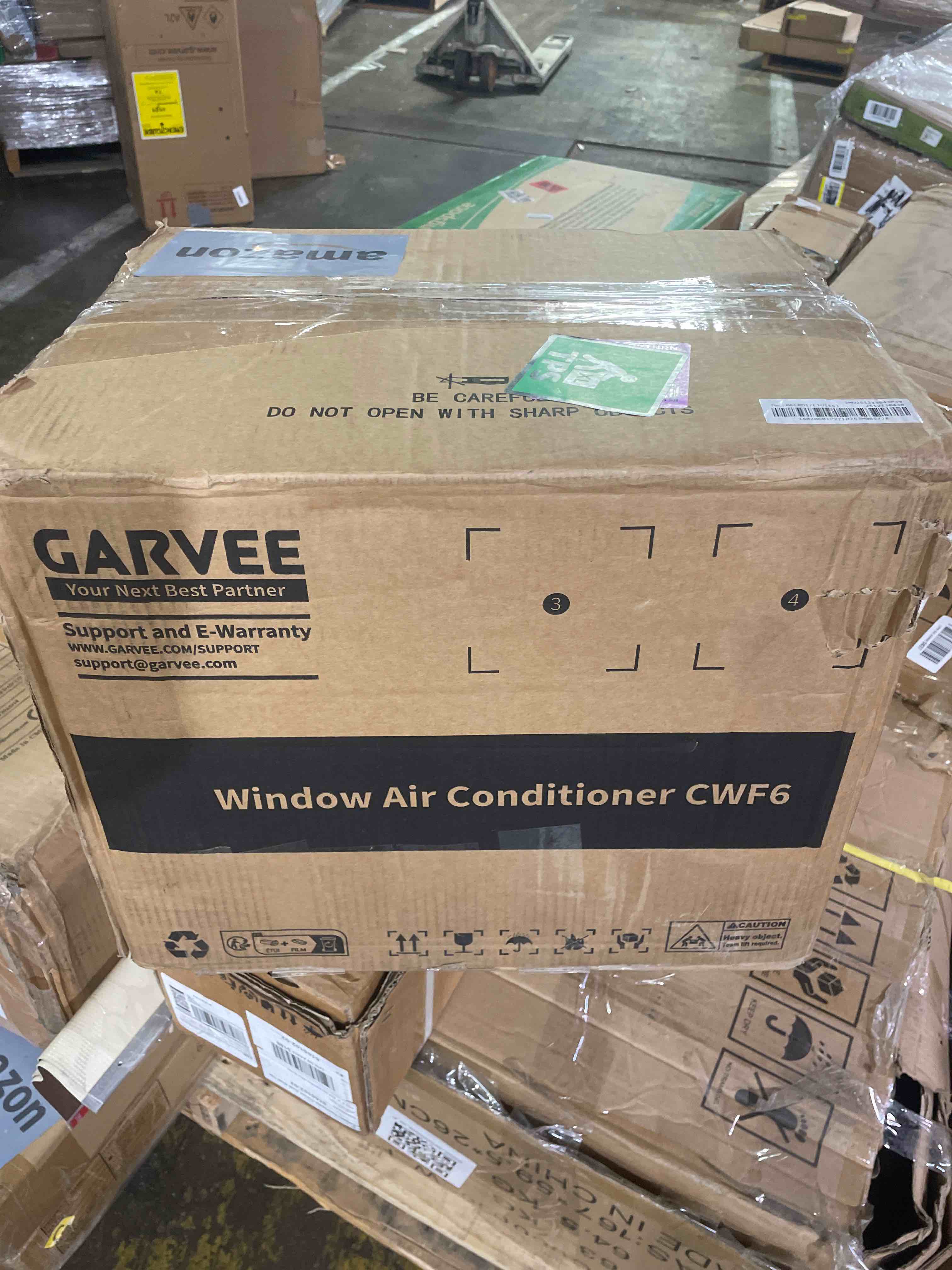 Condition photo showing New/Like New for garvee 6000 btu window ac unit with remote control, cools rooms up to 250 sq ft, 3 cooling & fan speeds quiet operation, digital display wifi, easy install kit, for bedroom, office