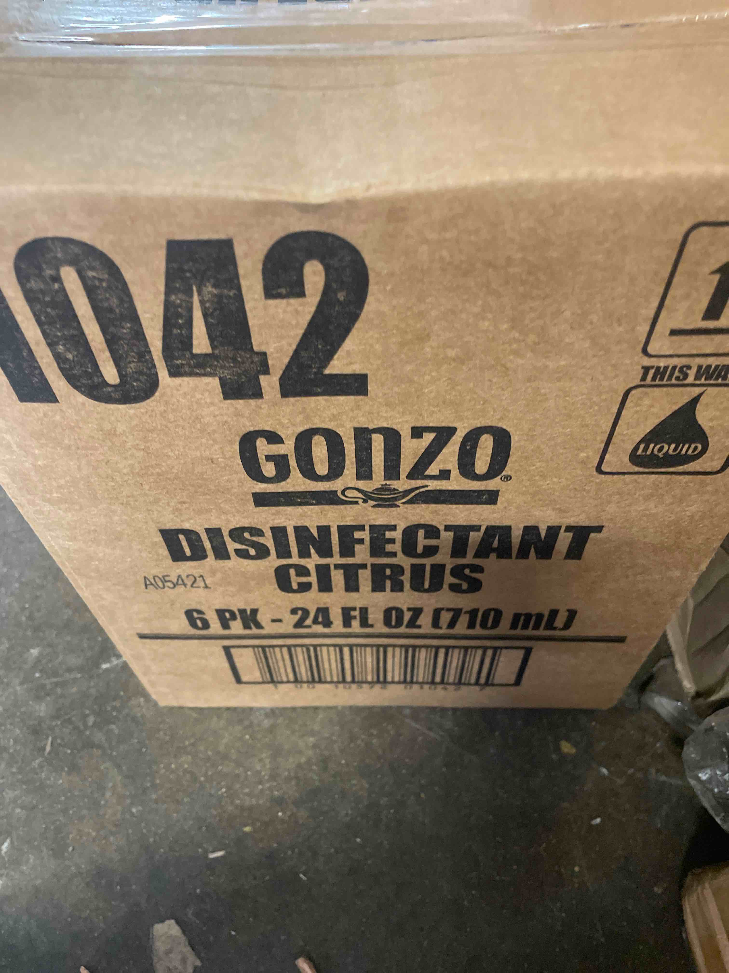 Condition photo showing New/Like New for 6 pack weiman gonzo desinfectant citrus 24fl + free microfiber cleaning cloth