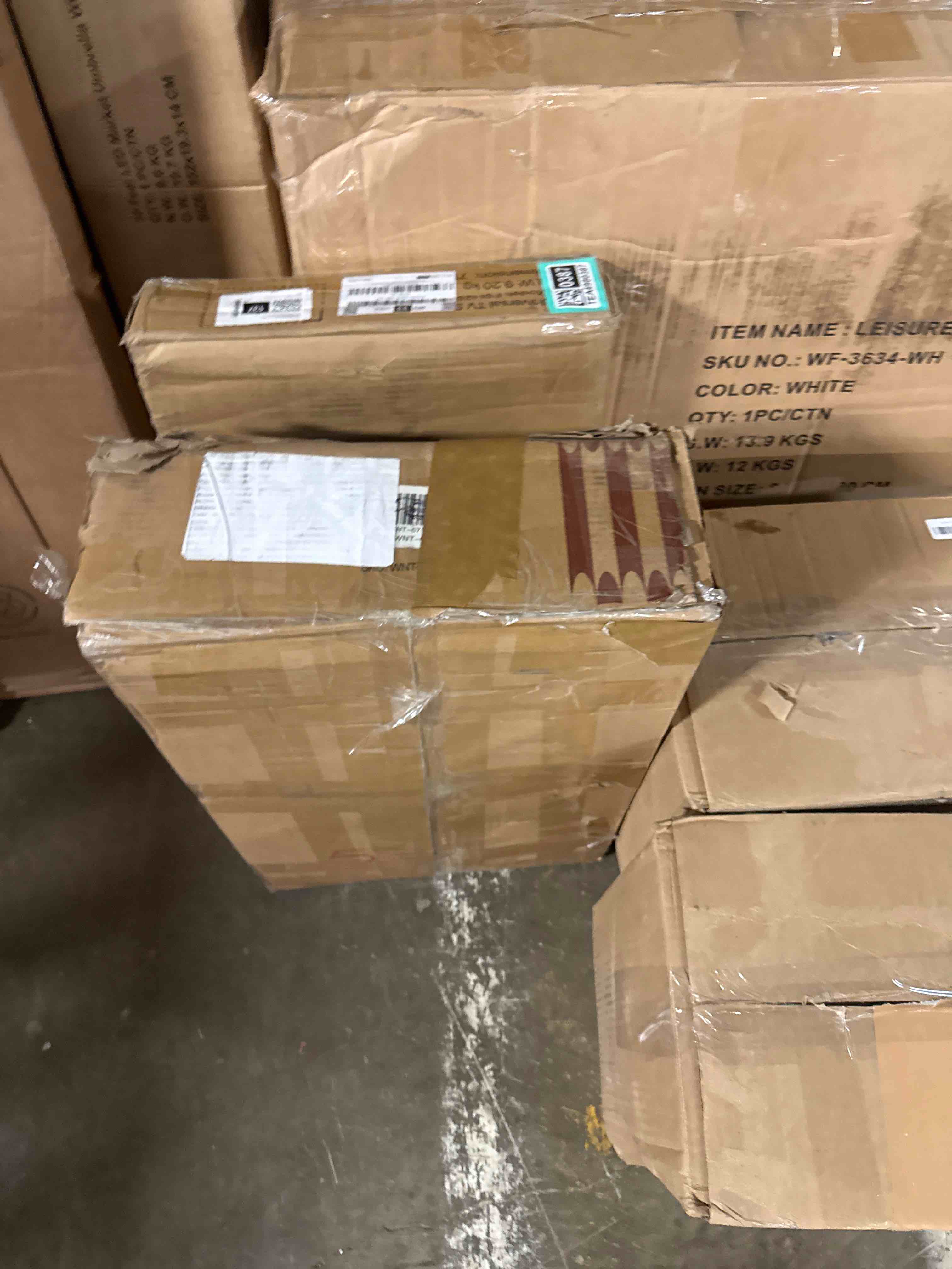 Condition photo showing New/Like New for walnut 3-drawer waveform panel nightstand storage wood cabinet 15.35 in. d x 23.62 in. w x 27.55 in. h