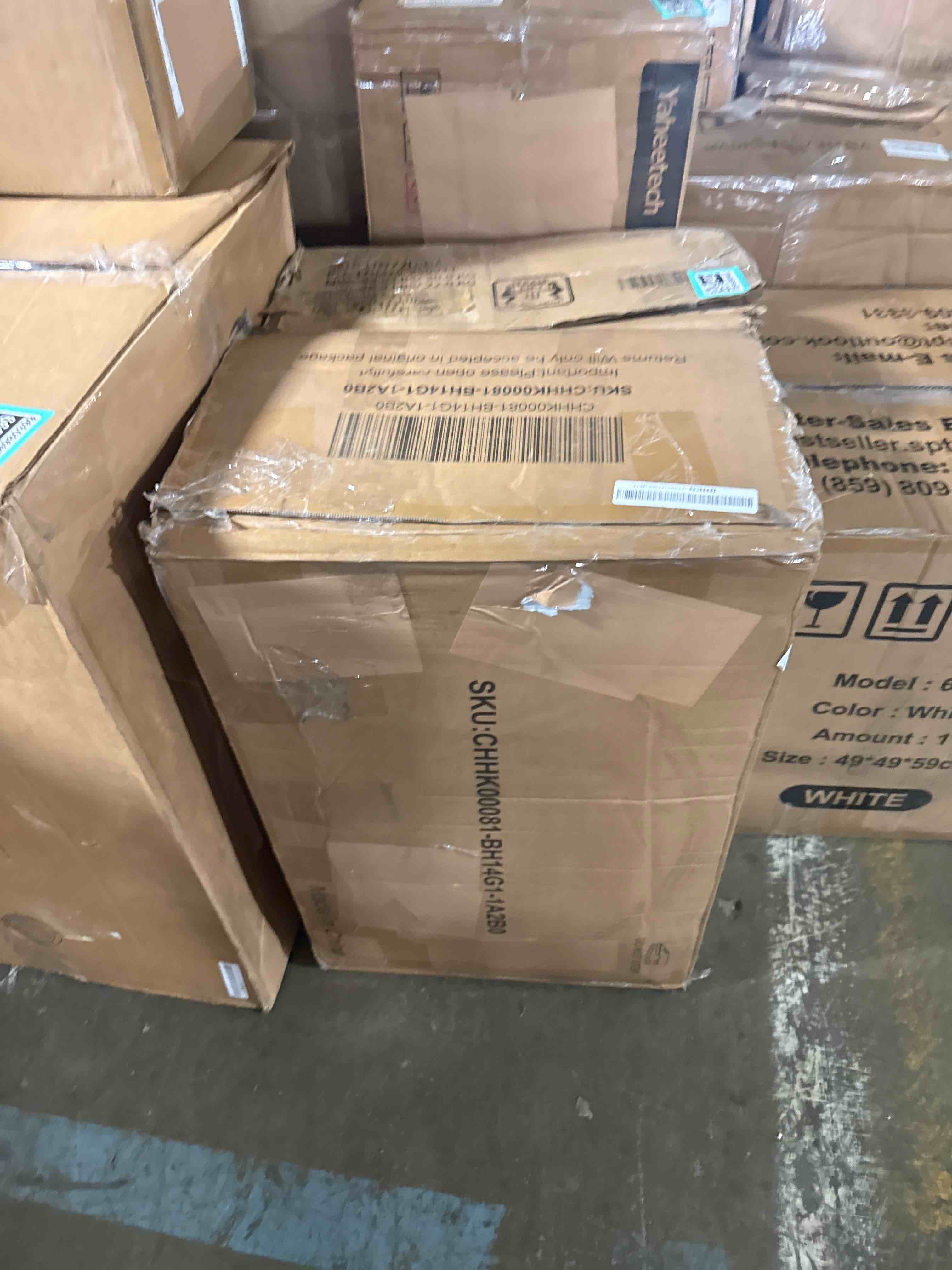 Condition photo showing New/Like New for vasagle liry collection - farmhouse nightstands with charging station, set of 2 bedside tables, side tables with drawer, open compartment, for bedroom, misty gray ulet859g01