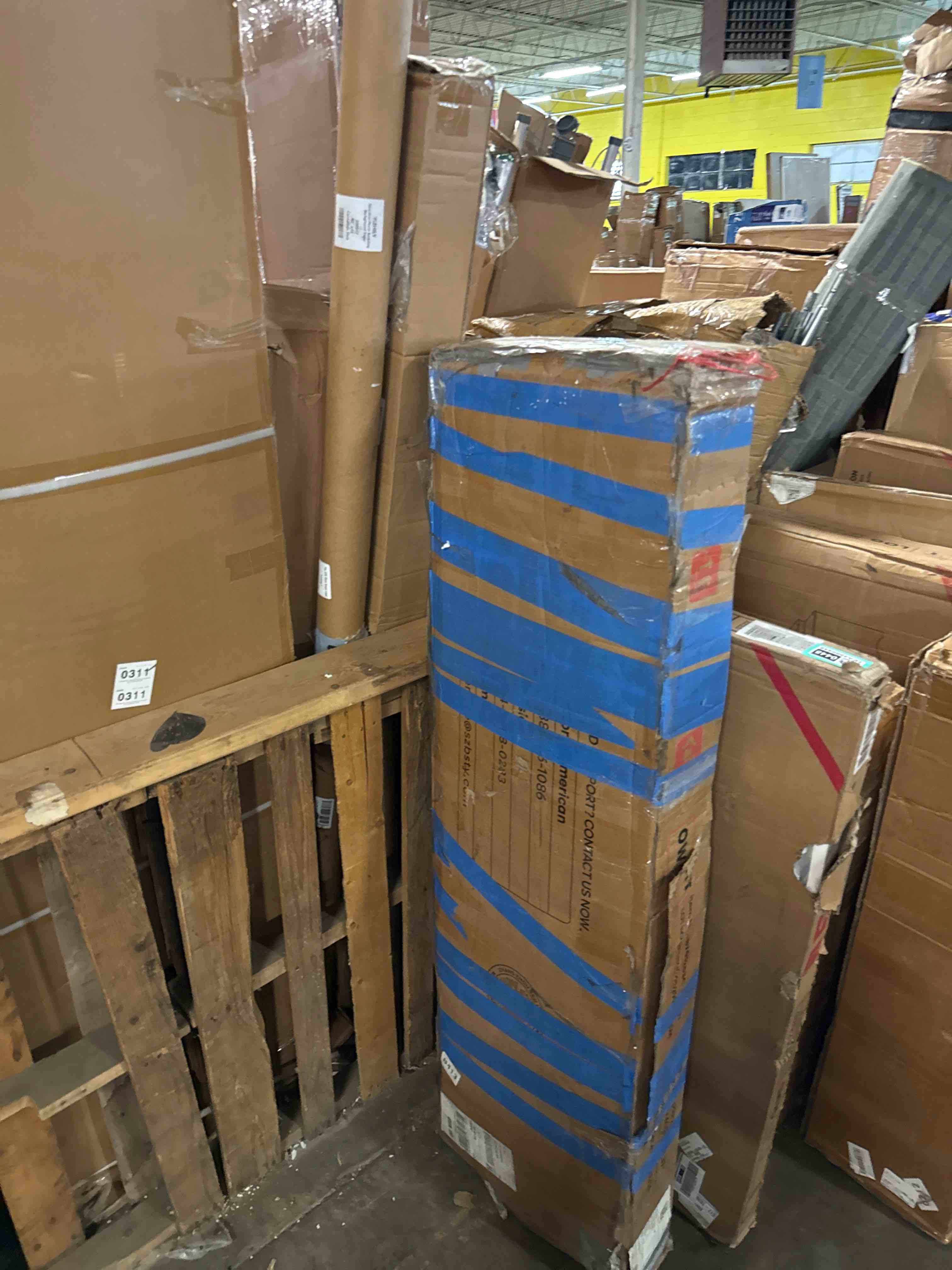 Condition photo showing As Is for beige wood frame queen velvet upholstered platform bed frame with storage headboard and led lights